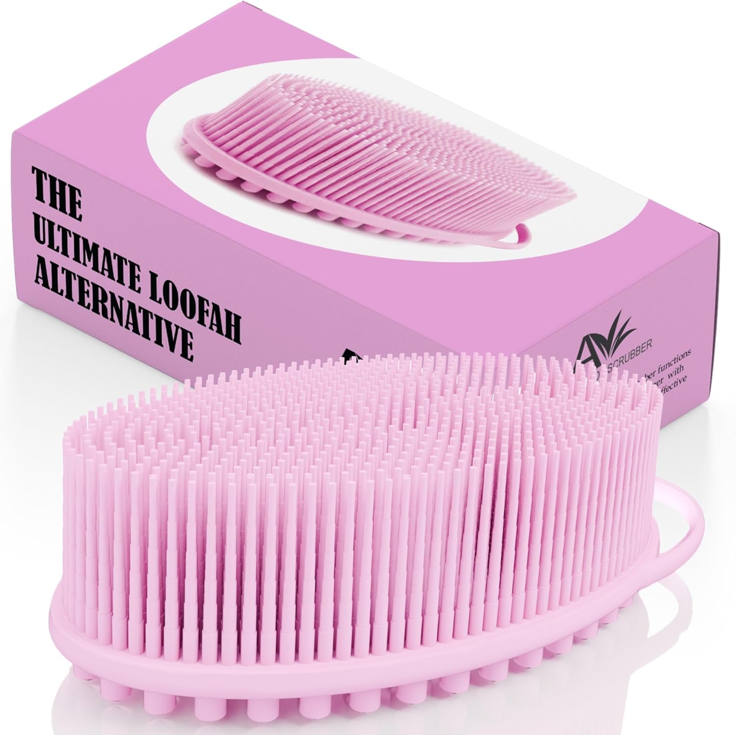 Avilana Silicone Body Scrubber – Gentle Shower Brush & Loofah Alternative – Silver-Infused Options – Fast-Drying, Hygienic