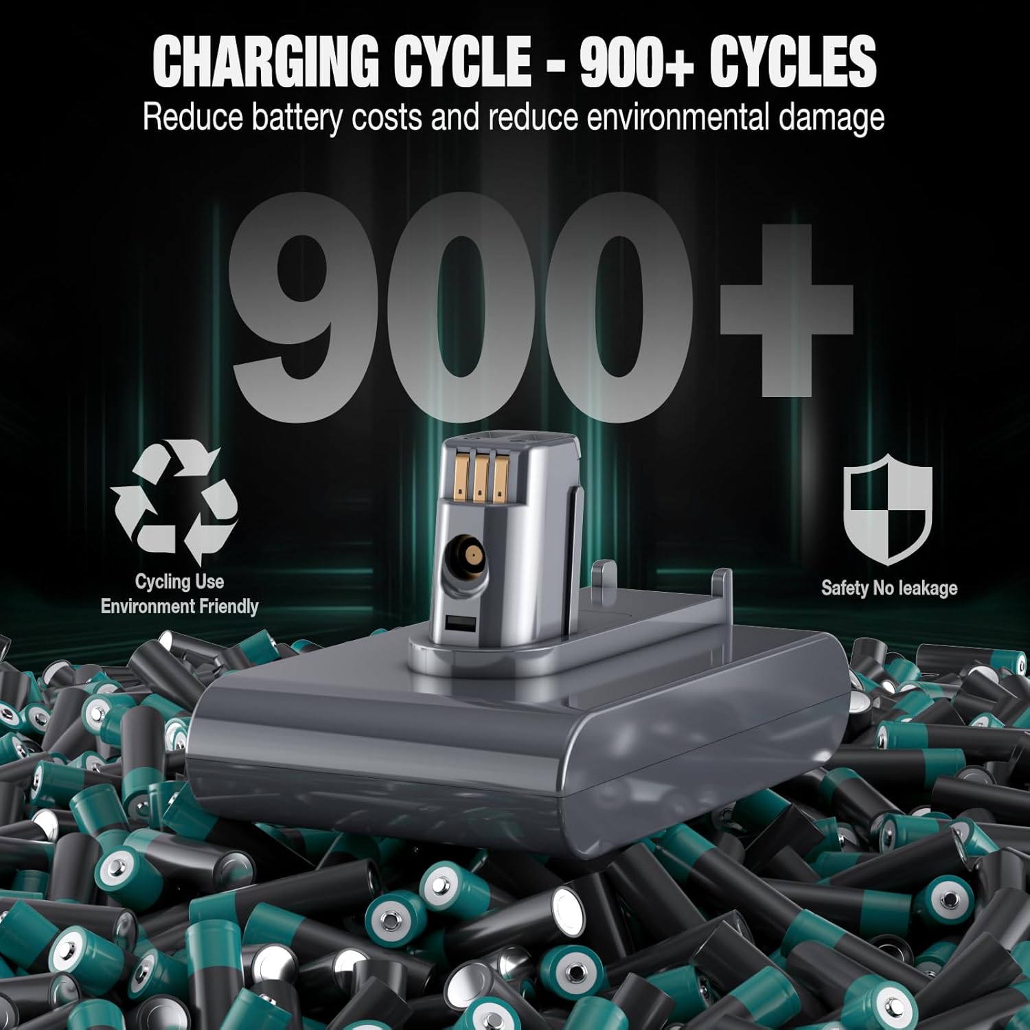 EGR Upgraded 7000mAh V8 Battery Replacement Compatible with Dyson V8 Animal Battery Replacement V8 Absolute V8 Motorhead V8 Fluffy SV10 Carbon Fiber Vacuum Cleaner 2 Filters and 3 Screws Included