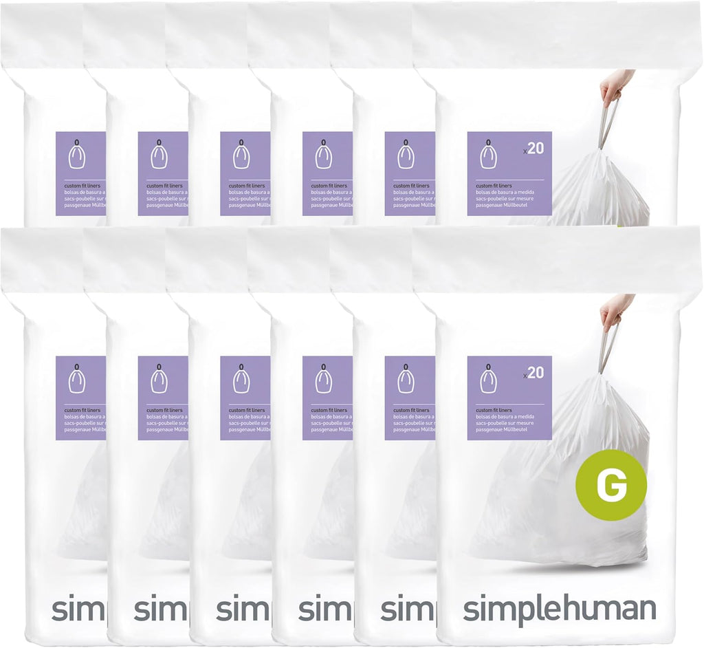 simplehuman Code H 100 Count, Dispenser Pack Custom Fit Liners