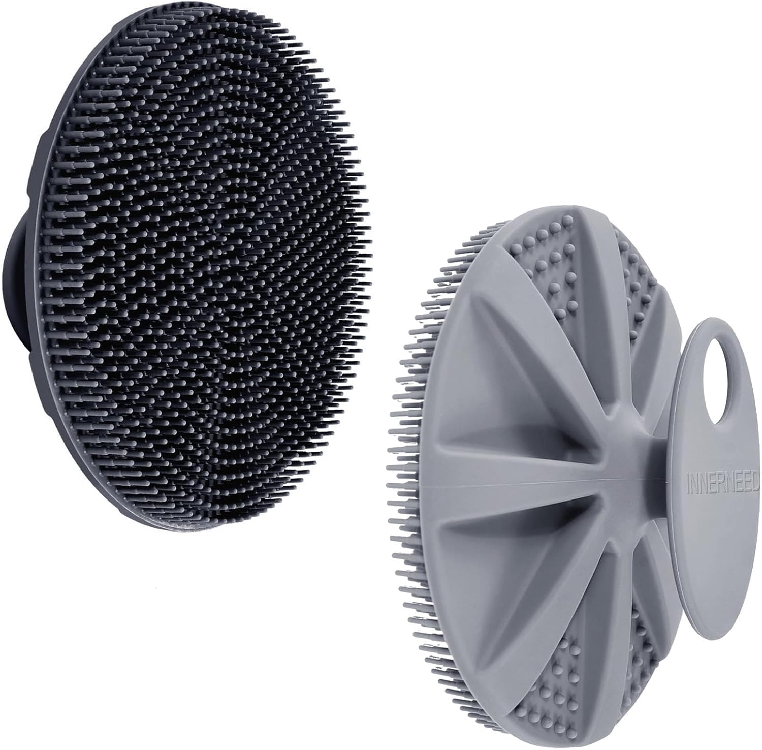 INNERNEED Food-Grade Soft Silicone Body Scrubber Shower Brush Handheld Cleansing Skin Brush,