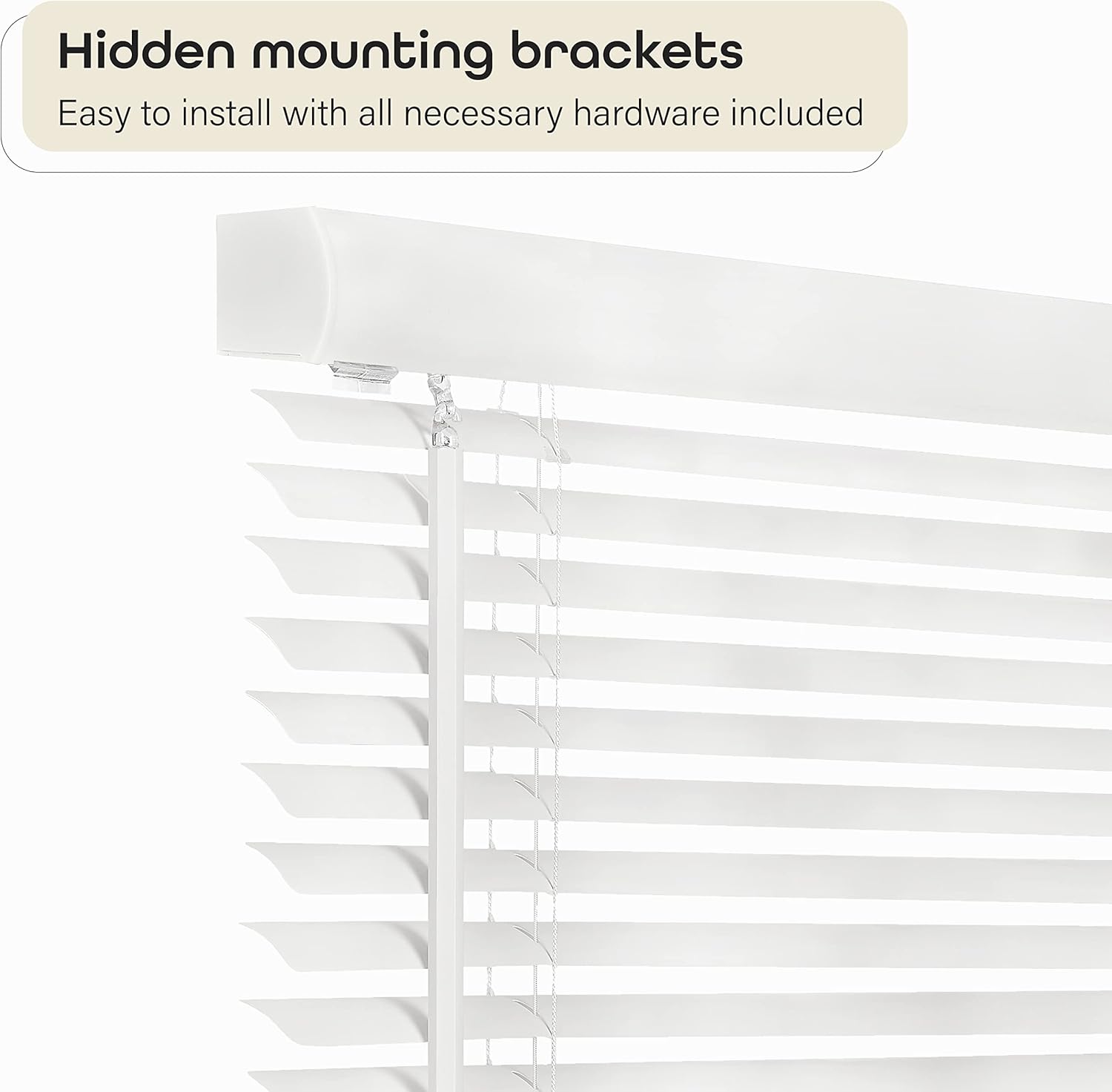 Cordless Light Filtering Mini Blind - 26 Inch Width, 64 Inch Length, 1" Slat Size - Pearl White - Cordless GII Morningstar Horizontal Windows Blinds for Interior by Achim Home Decor
