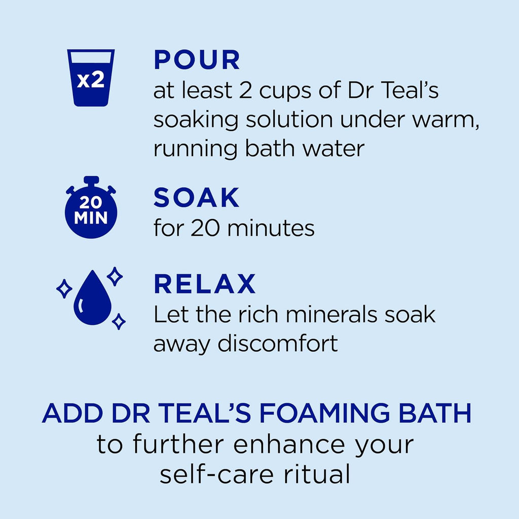 Dr Teal's Epsom Salt Magnesium Soak, Soothe & Sleep with Lavender,