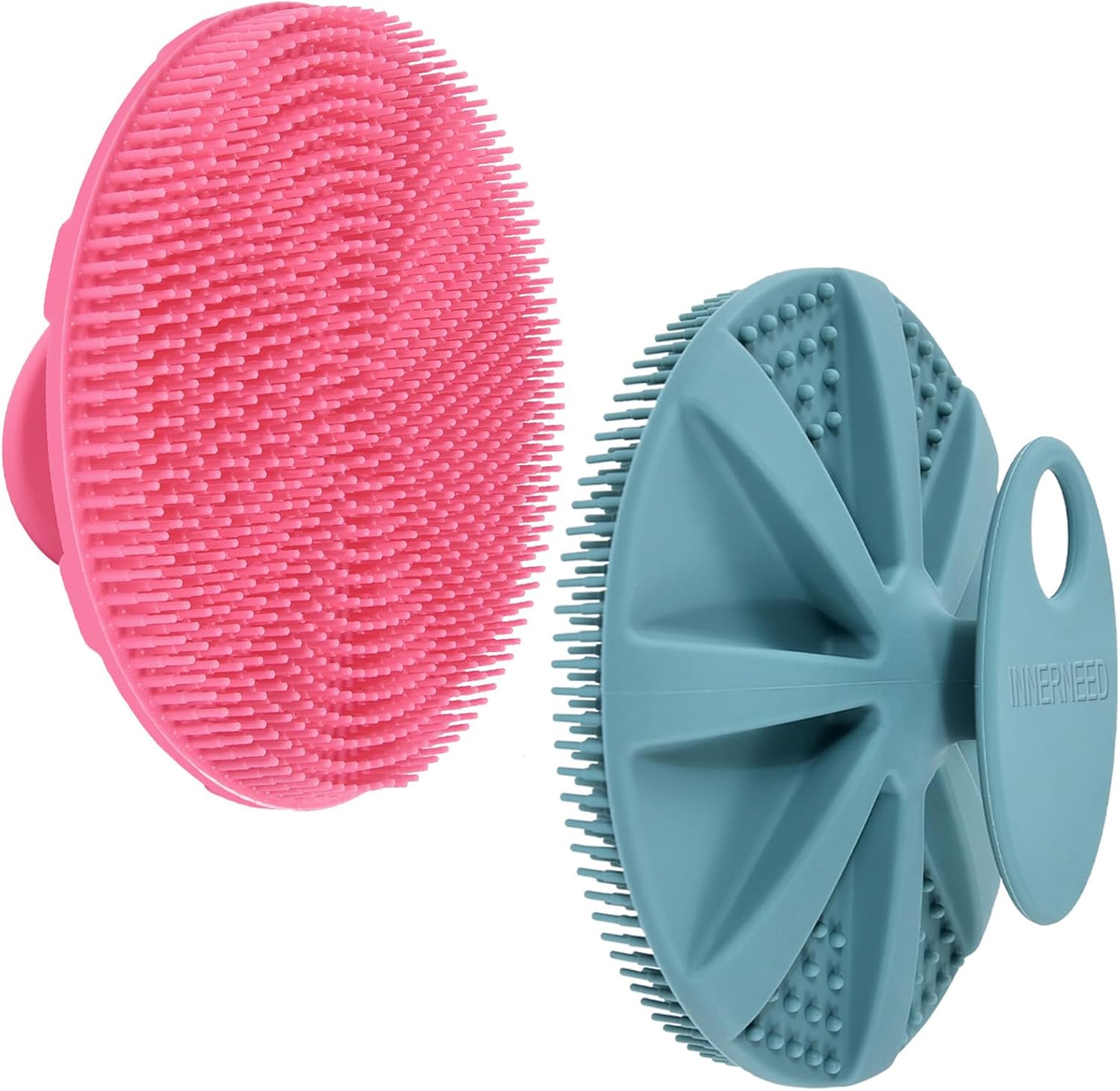 INNERNEED Food-Grade Soft Silicone Body Scrubber Shower Brush Handheld Cleansing Skin Brush,