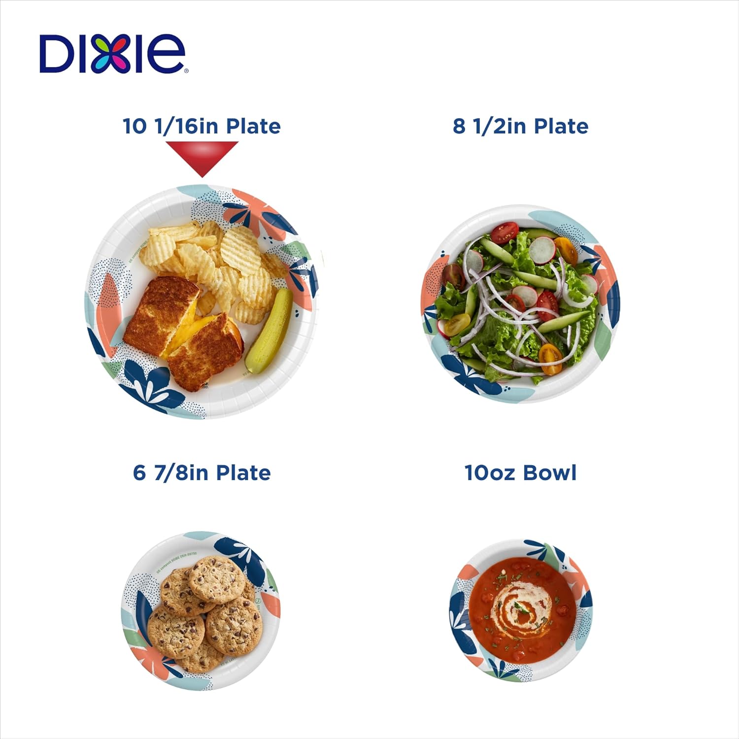 Dixie Large Paper Plates, 10 Inch, 204 Count, 2X Stronger*