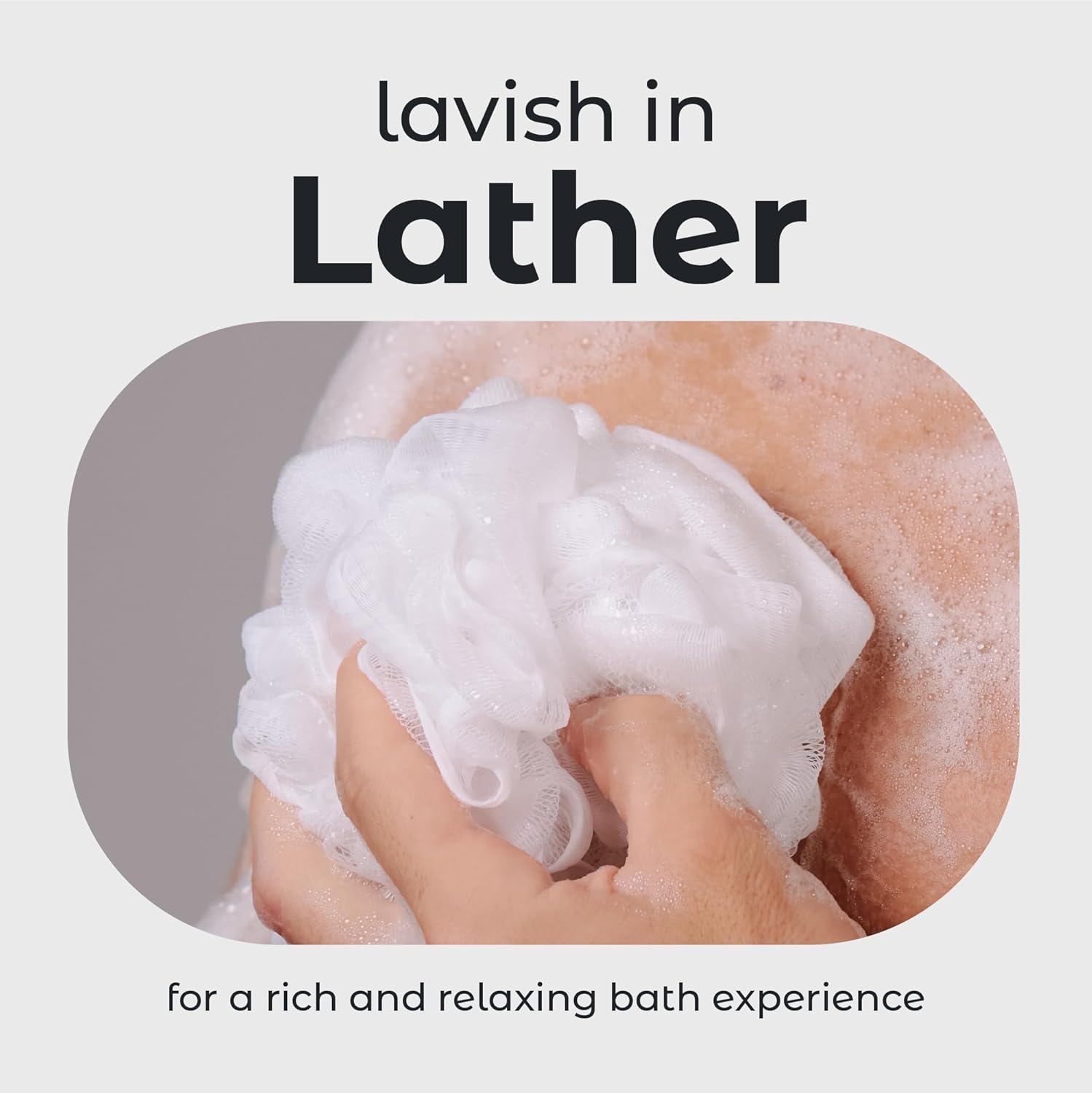 MainBasics Bath Shower Loofah Sponge Pouf Body Scrubber Exfoliator Body Wash Sponge