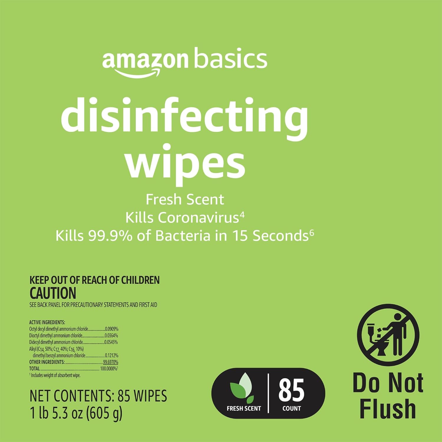 Amazon Basics Wipes, Lemon & Fresh Scent,