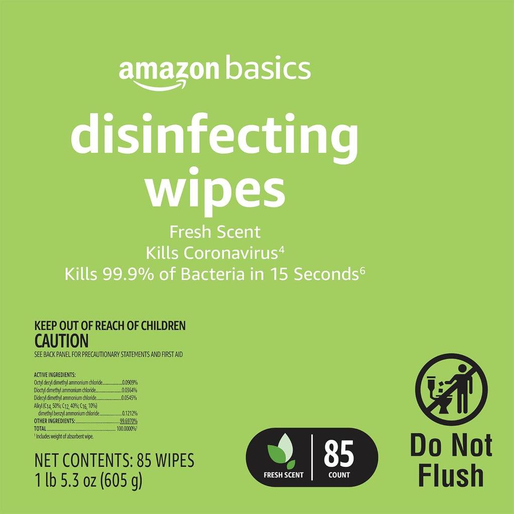 Amazon Basics Wipes, Lemon & Fresh Scent,