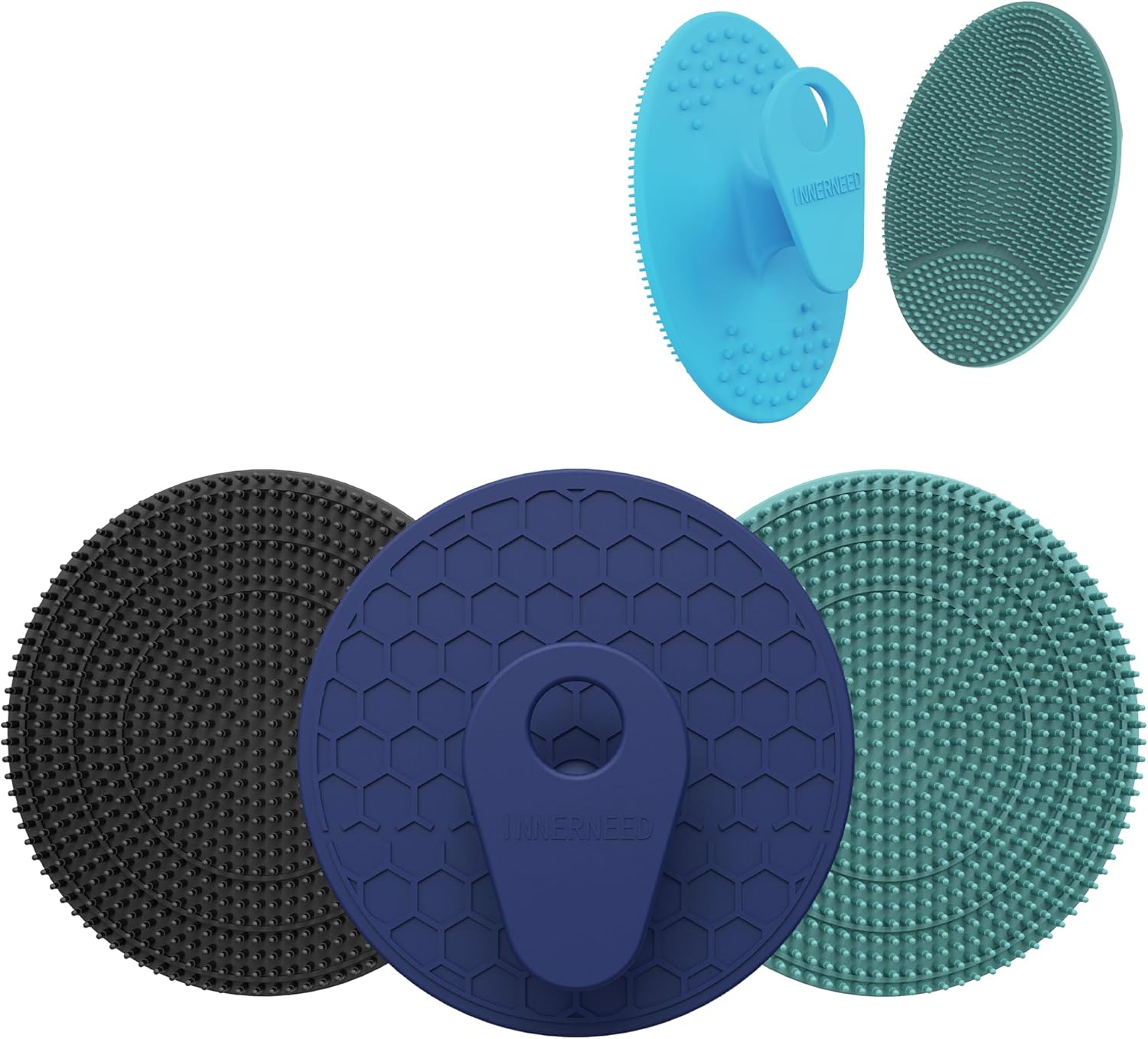 INNERNEED Food-Grade Soft Silicone Body Scrubber Shower Brush Handheld Cleansing Skin Brush,