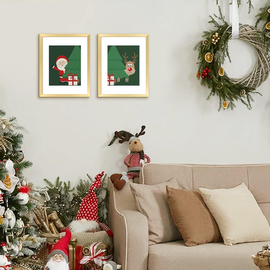 upsimples 8x10 Picture Frame Set of 5, Display Pictures 5x7 with Mat or 8 x 10 Without, Wall Gallery Photo Frames, Black