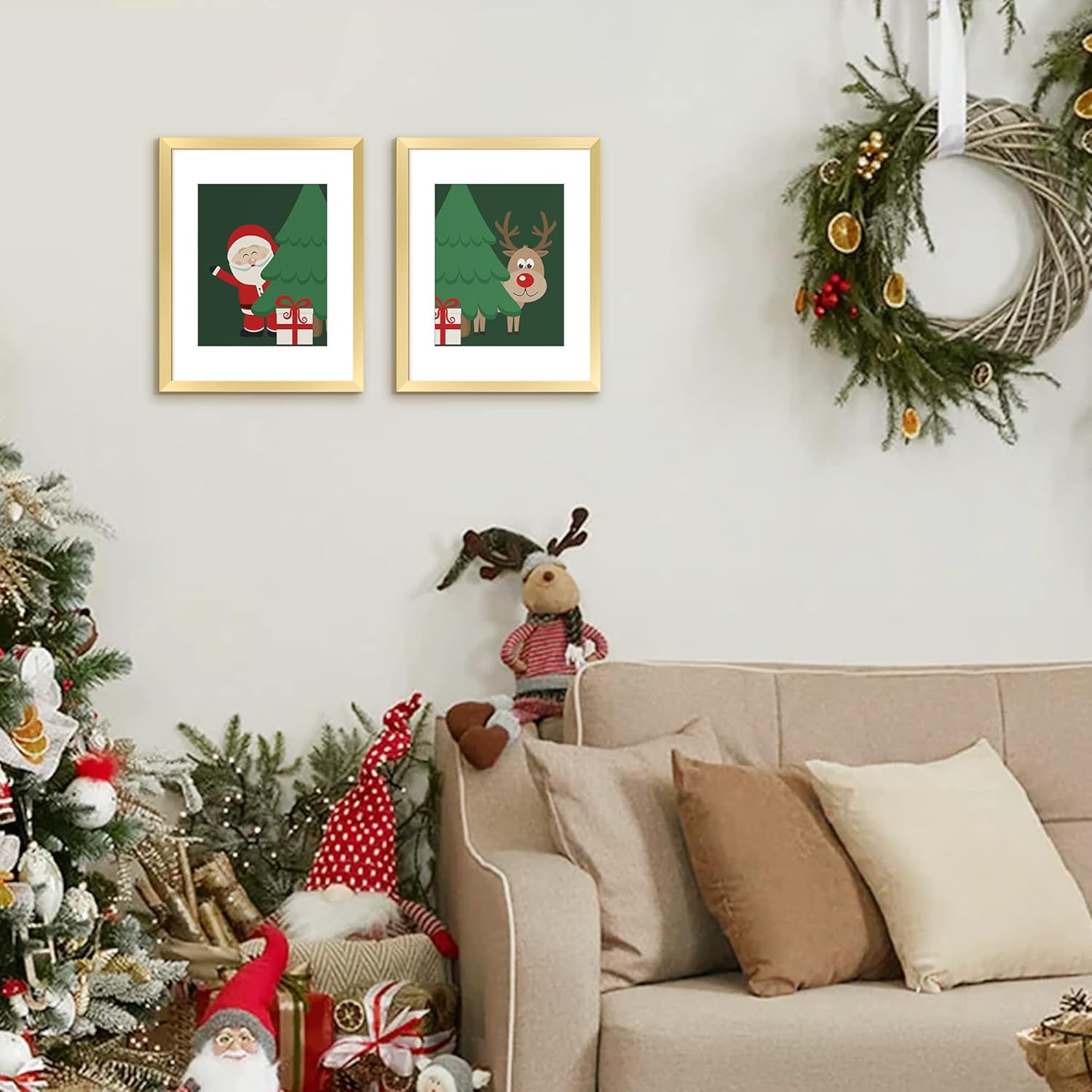 upsimples 8x10 Picture Frame Set of 5, Display Pictures 5x7 with Mat or 8 x 10 Without, Wall Gallery Photo Frames, Black