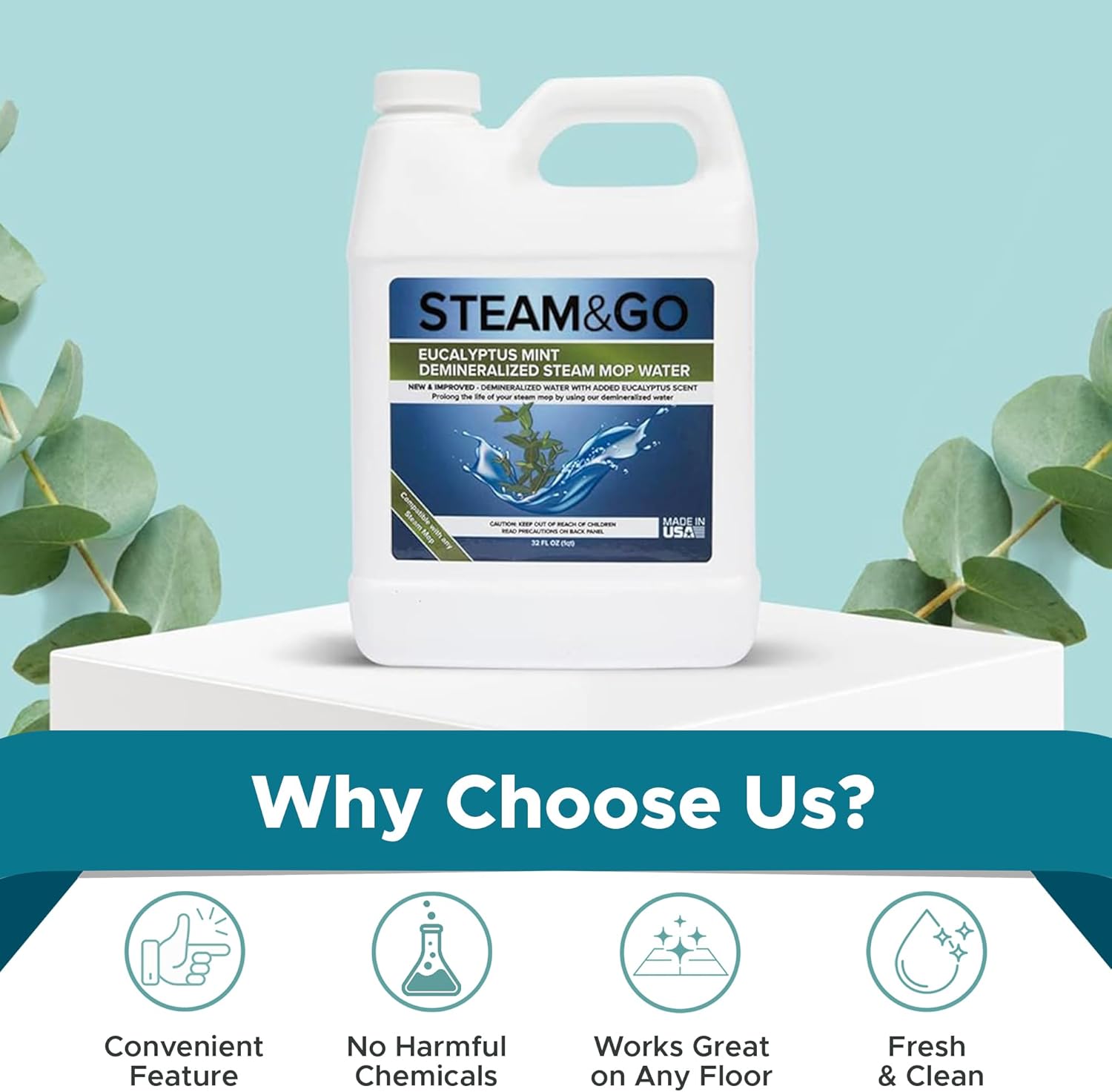 Steam & Go - Demineralized Water for Steam Cleaner,