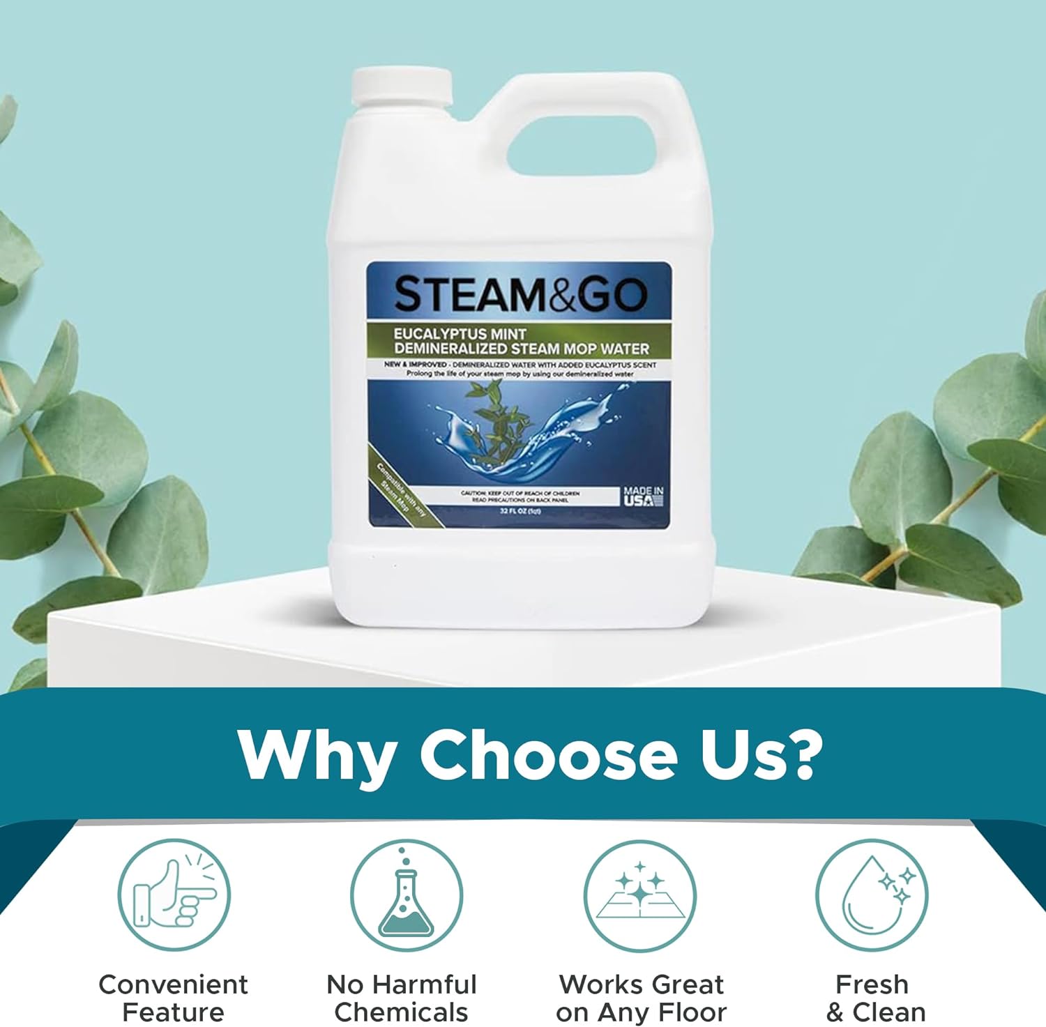 Steam & Go - Demineralized Water for Steam Cleaner,