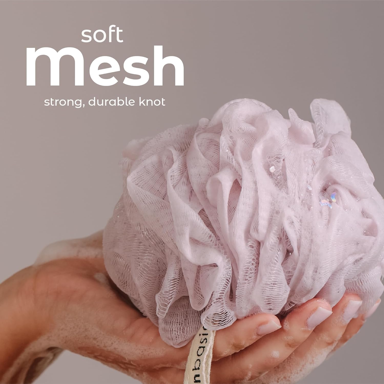 MainBasics Bath Shower Loofah Sponge Pouf Body Scrubber Exfoliator Body Wash Sponge