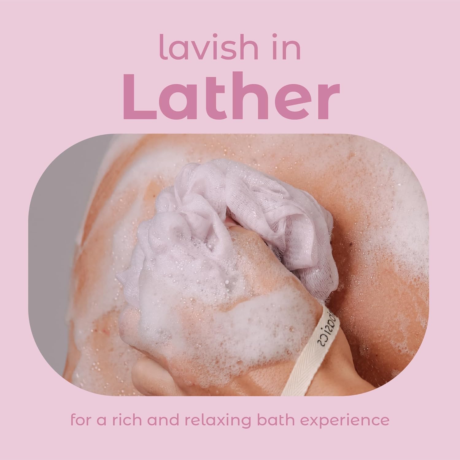 MainBasics Bath Shower Loofah Sponge Pouf Body Scrubber Exfoliator Body Wash Sponge