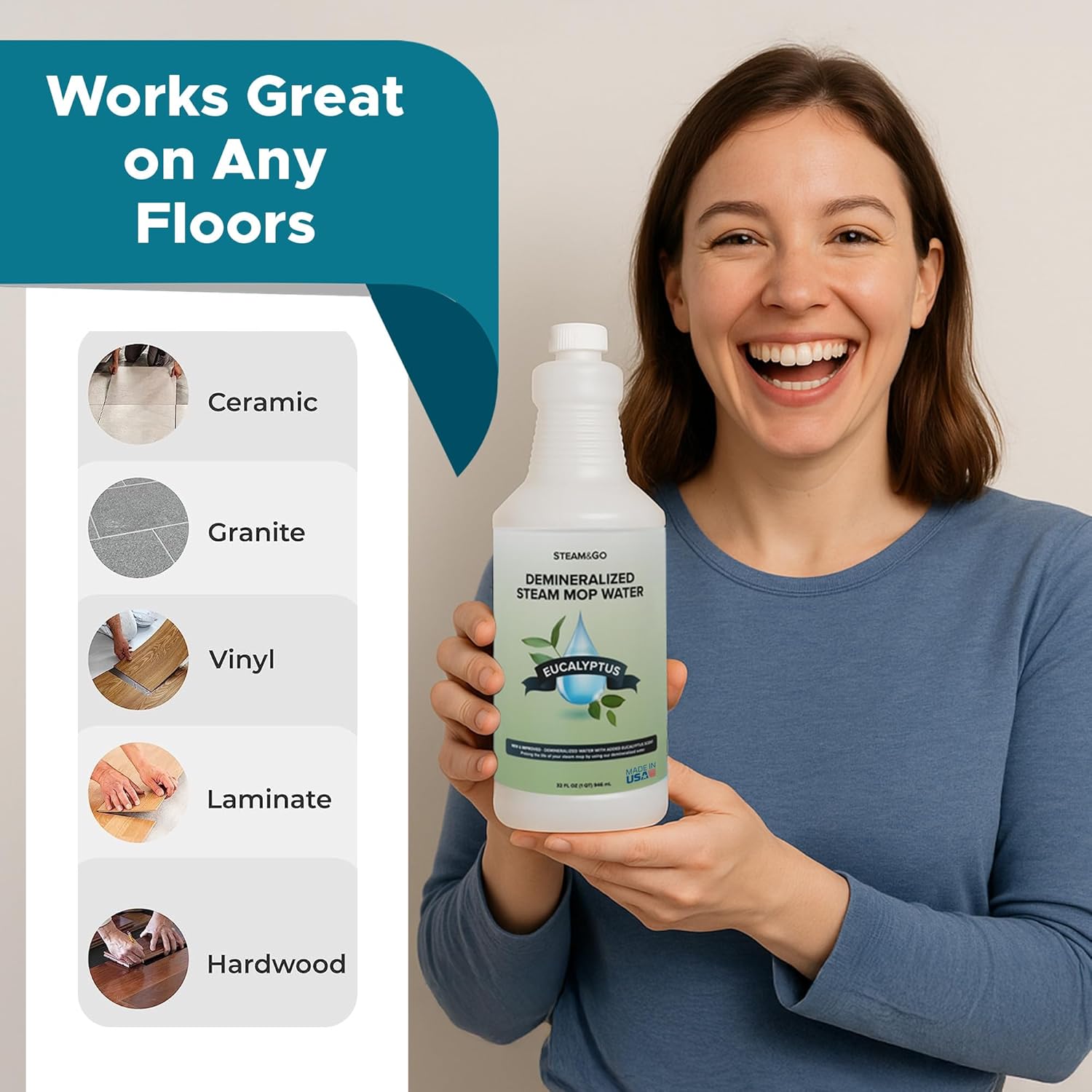 Steam & Go - Demineralized Water for Steam Cleaner,