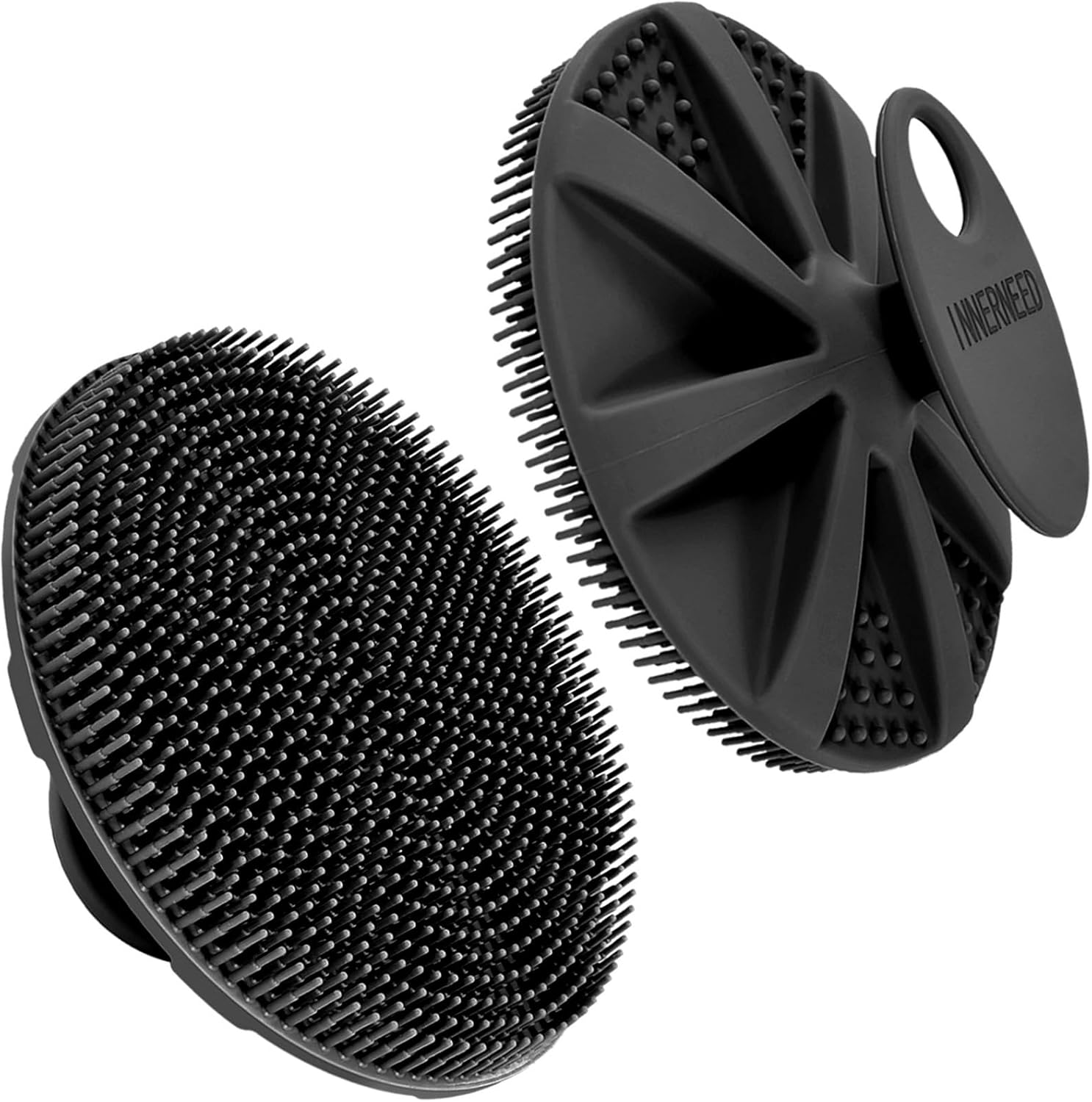 INNERNEED Food-Grade Soft Silicone Body Scrubber Shower Brush Handheld Cleansing Skin Brush,