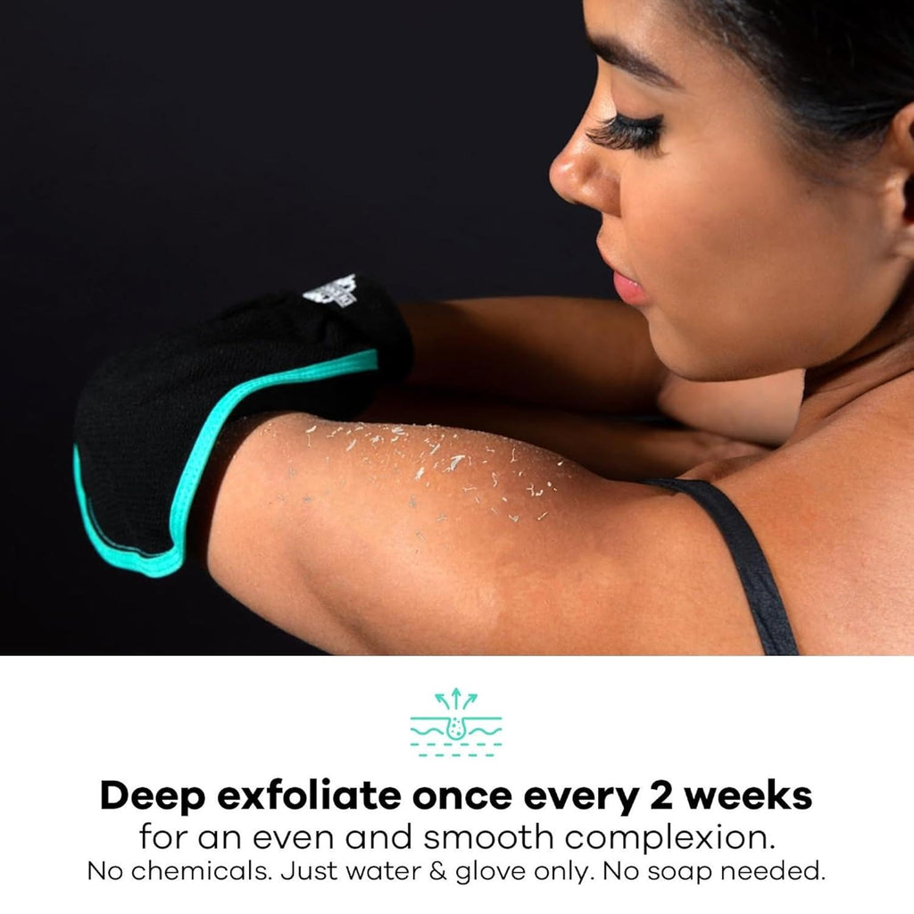 Dermasuri Deep Exfoliating Glove - Polishing Mitt Body Scrubber - Korean Skin Cleaner Exfoliator & Dead Skin Buffing Treatment -