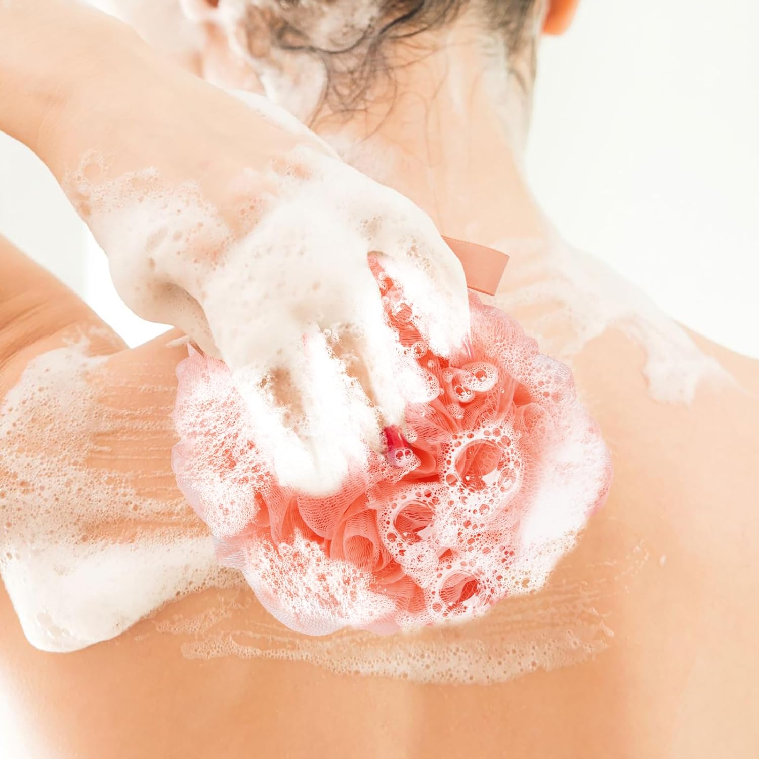 Fu Store Loofah Sponge Shower Loofahs 50g Bath Sponges Mesh Balls 4 Colors for Body Scrubber Exfoliator Wash Back Scrubber Bathroom Men Women