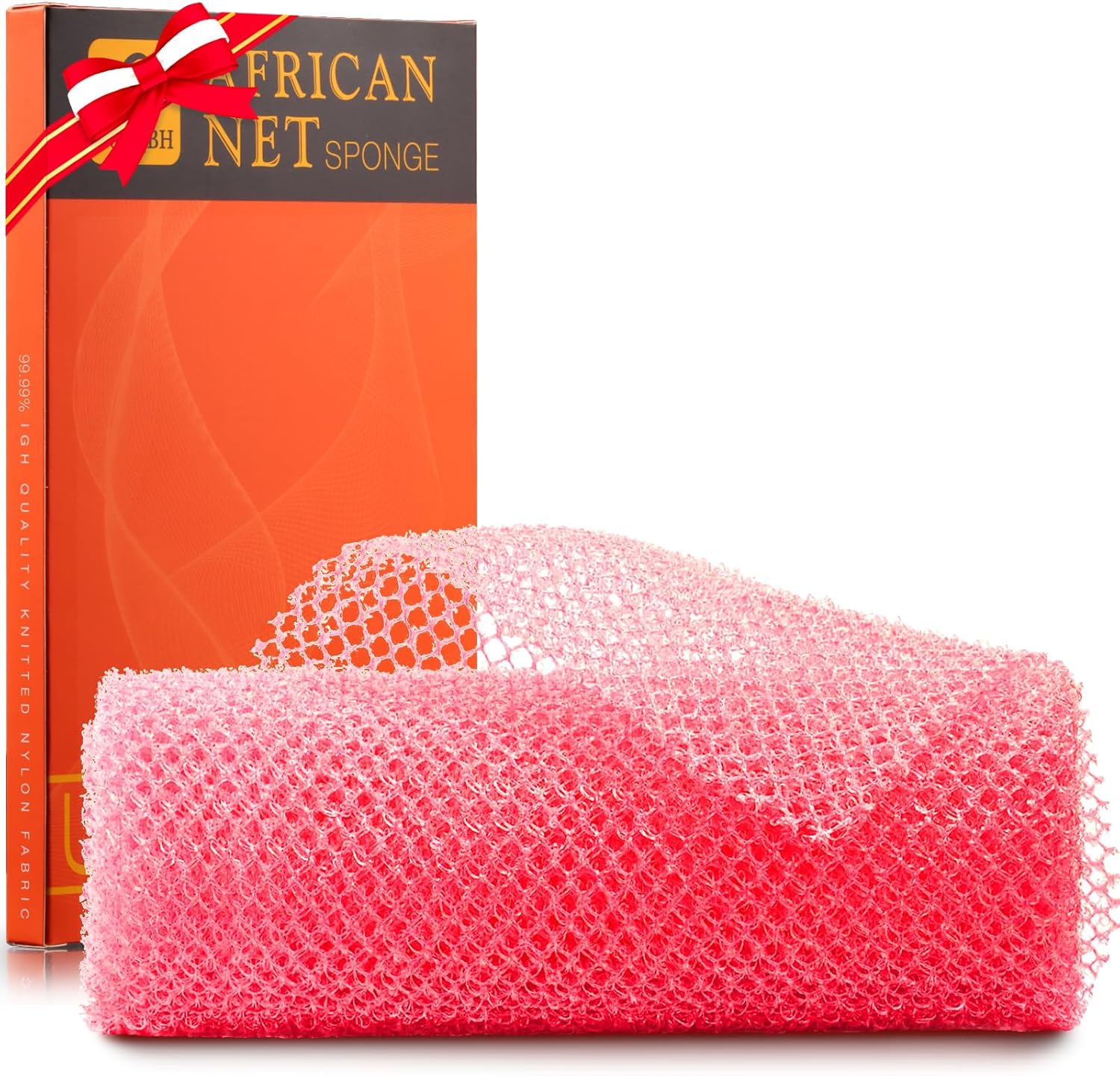 UJFQBH 3 Pieces African Bath Sponge African Net Long Net Bath Sponge Exfoliating Shower Body Scrubber Back Scrubber Skin Smoother