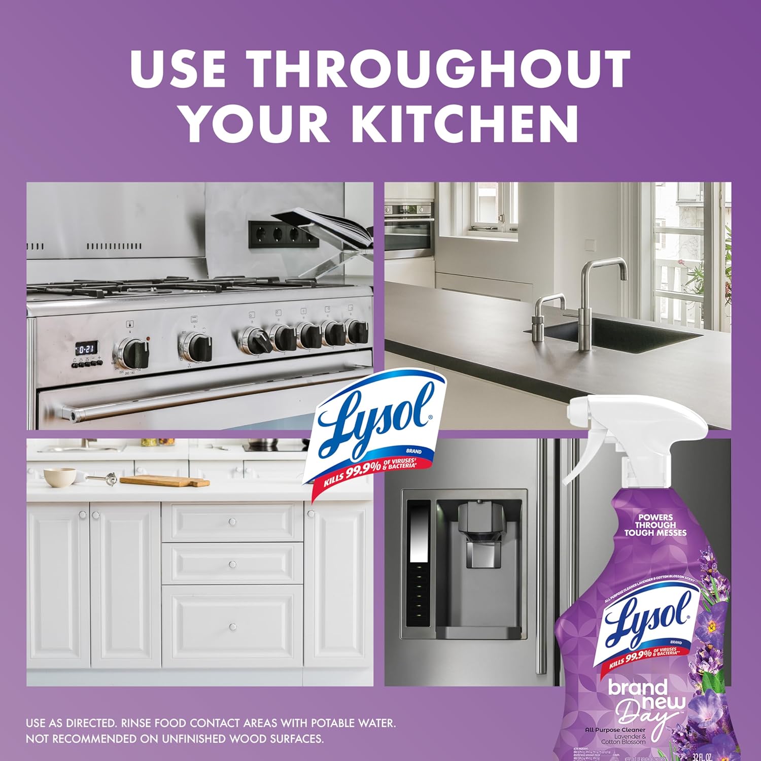 Lysol All Purpose Cleaner Spray, Multi-Purpose Disinfecting Spray, Kitchen & Bathroom Cleaner,