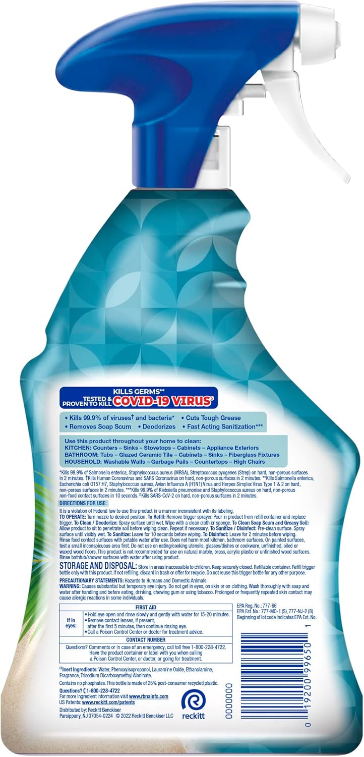 Lysol All Purpose Cleaner Spray, Multi-Purpose Disinfecting Spray, Kitchen & Bathroom Cleaner,