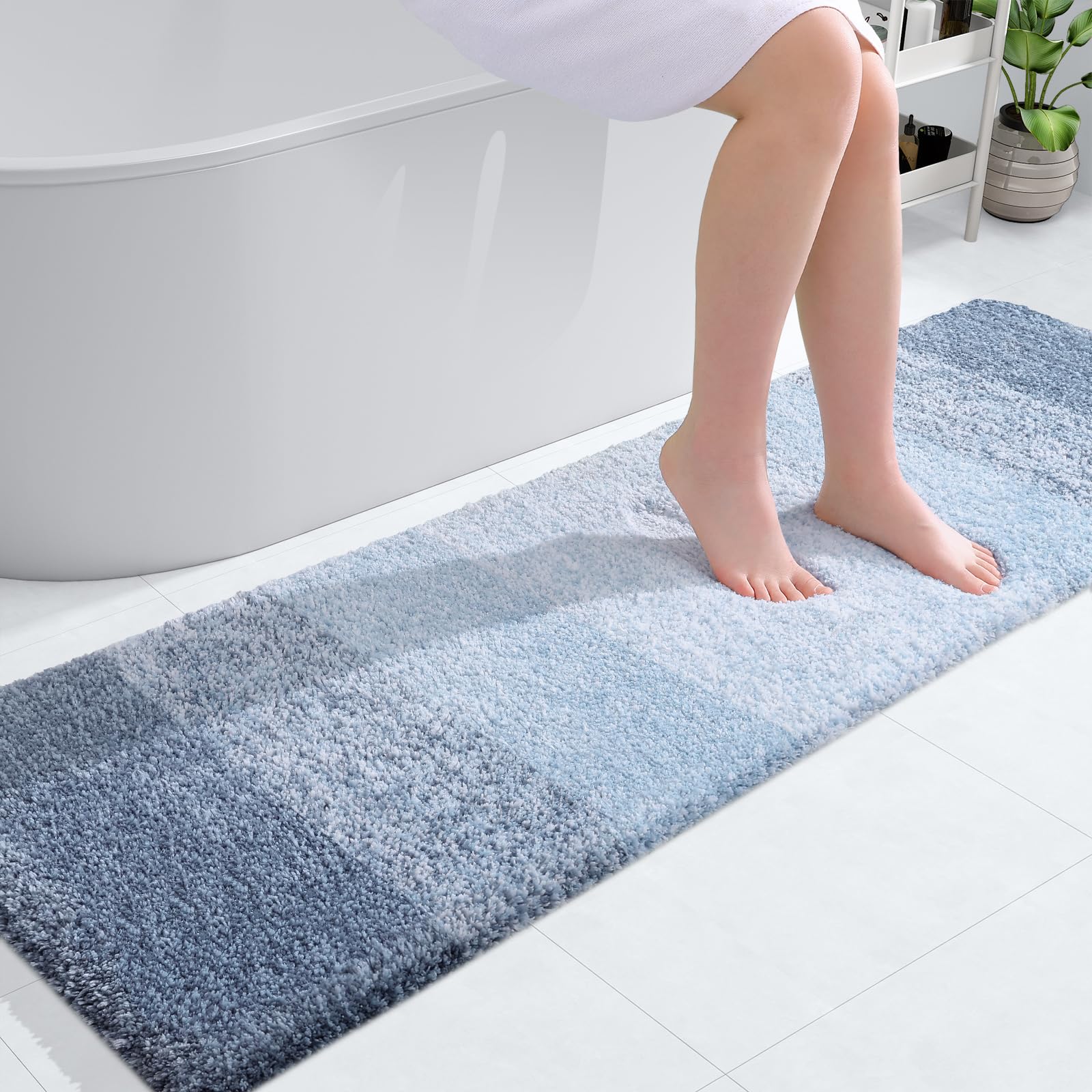 OLANLY Bathroom Rugs Mat 30x20, Extra Soft Absorbent Microfiber Bath Rugs, Rubber Backing, Quick Dry, Machine Washable Bath Mats for Bathroom Floor, Tub and Shower, Home Decor Accessories, Grey