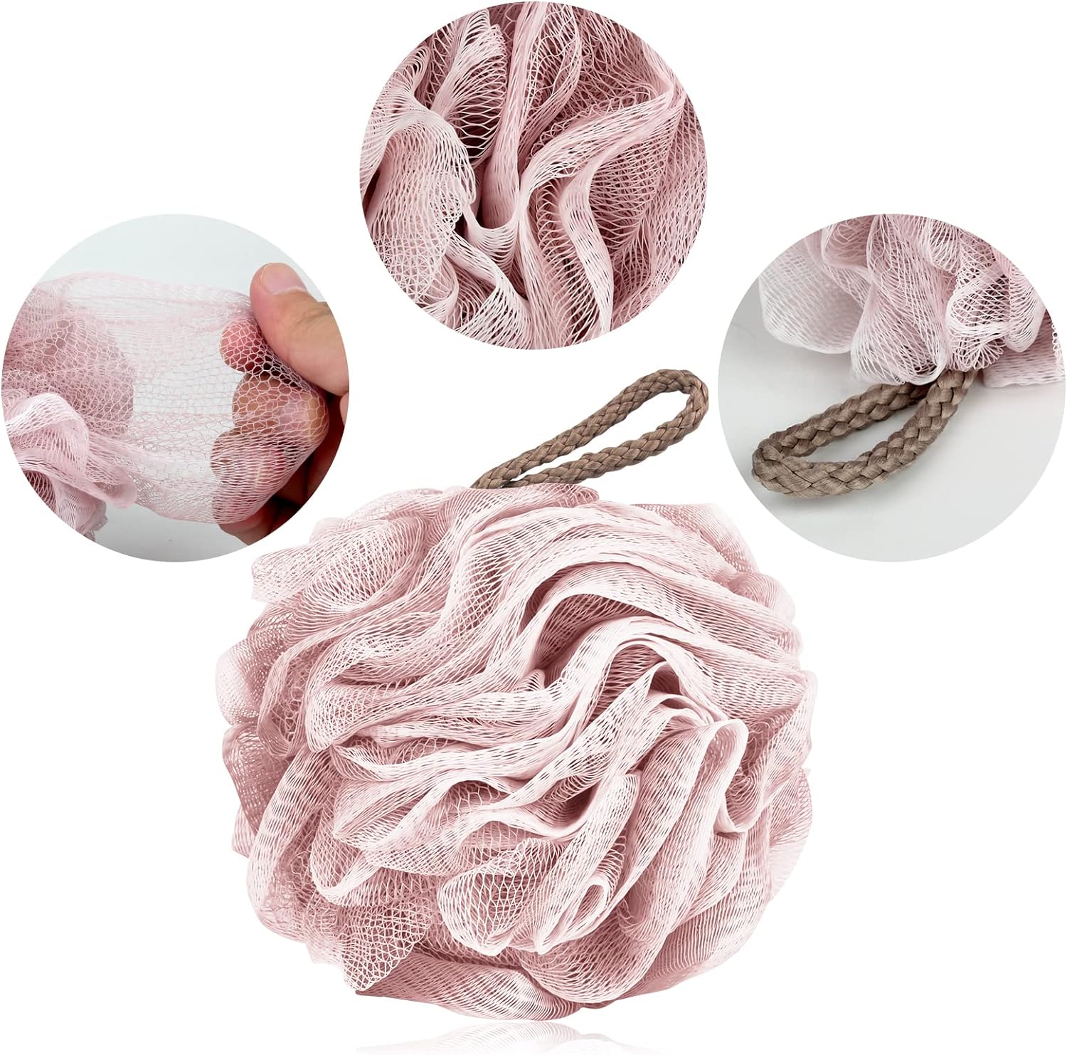 Fu Store Loofah Sponge Shower Loofahs 50g Bath Sponges Mesh Balls 4 Colors for Body Scrubber Exfoliator Wash Back Scrubber Bathroom Men Women
