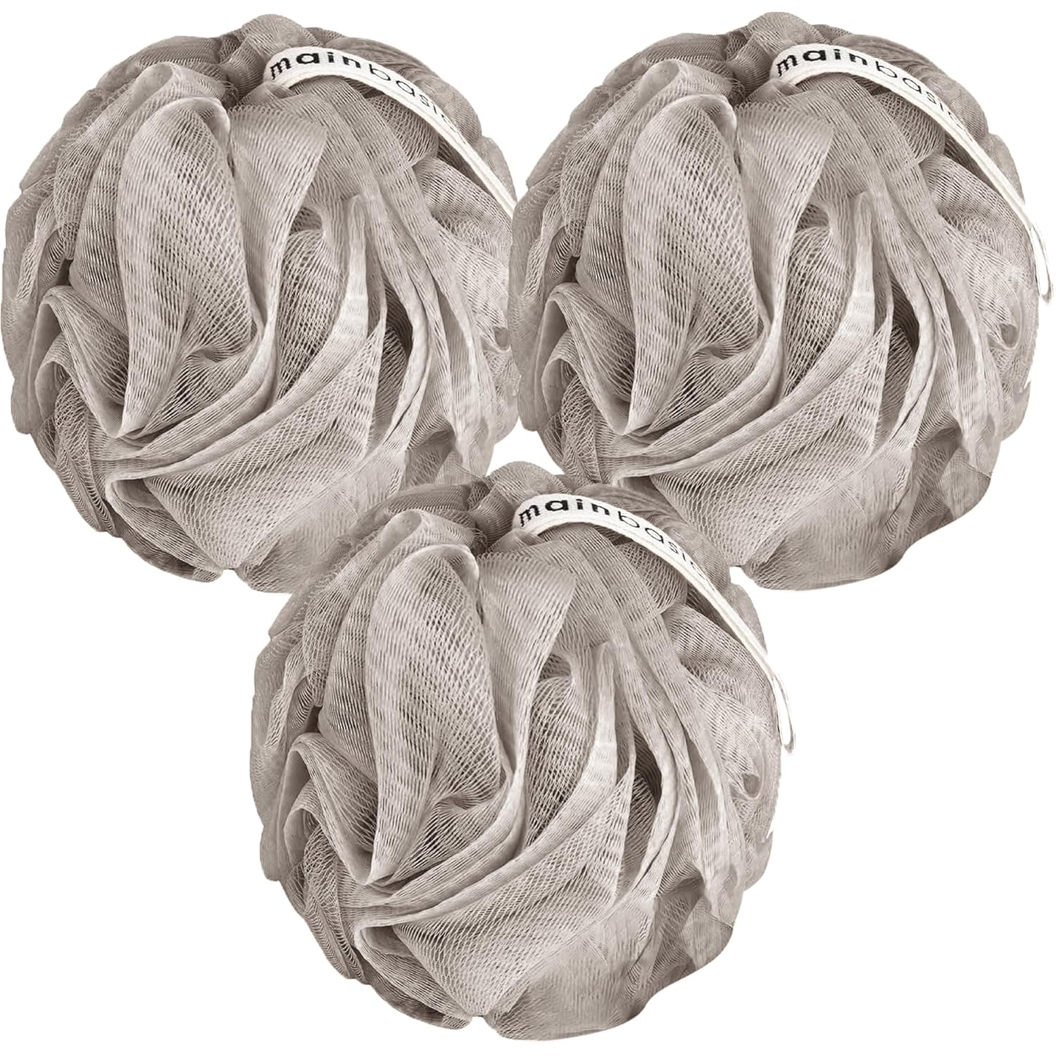 MainBasics Bath Shower Loofah Sponge Pouf Body Scrubber Exfoliator Body Wash Sponge
