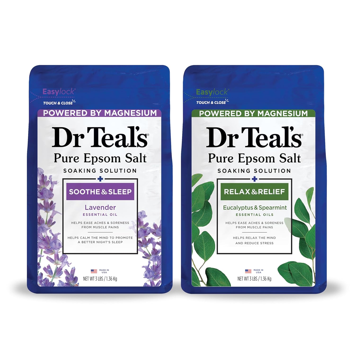 Dr Teal's Epsom Salt Magnesium Soak, Soothe & Sleep with Lavender,