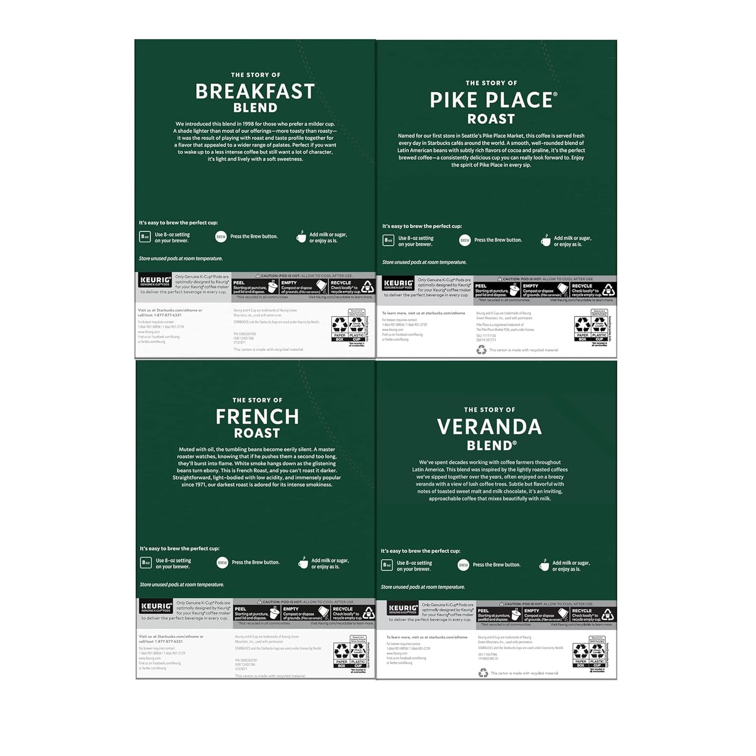 Starbucks K-Cup Coffee Pods, Medium Roast Coffee, Pike Place Roast for Keurig Brewers,