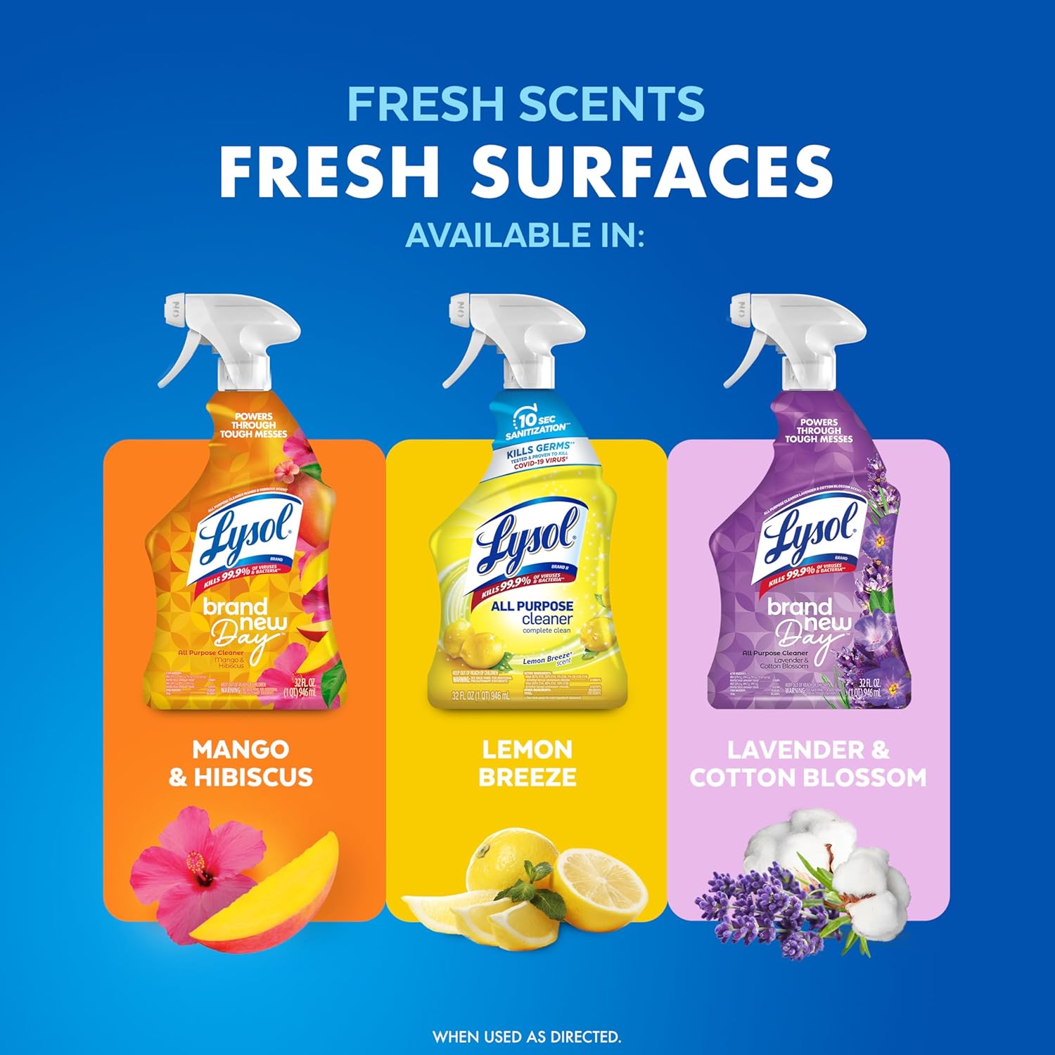 Lysol All Purpose Cleaner Spray, Multi-Purpose Disinfecting Spray, Kitchen & Bathroom Cleaner,
