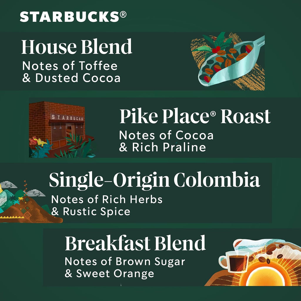 Starbucks K-Cup Coffee Pods, Medium Roast Coffee, Pike Place Roast for Keurig Brewers,