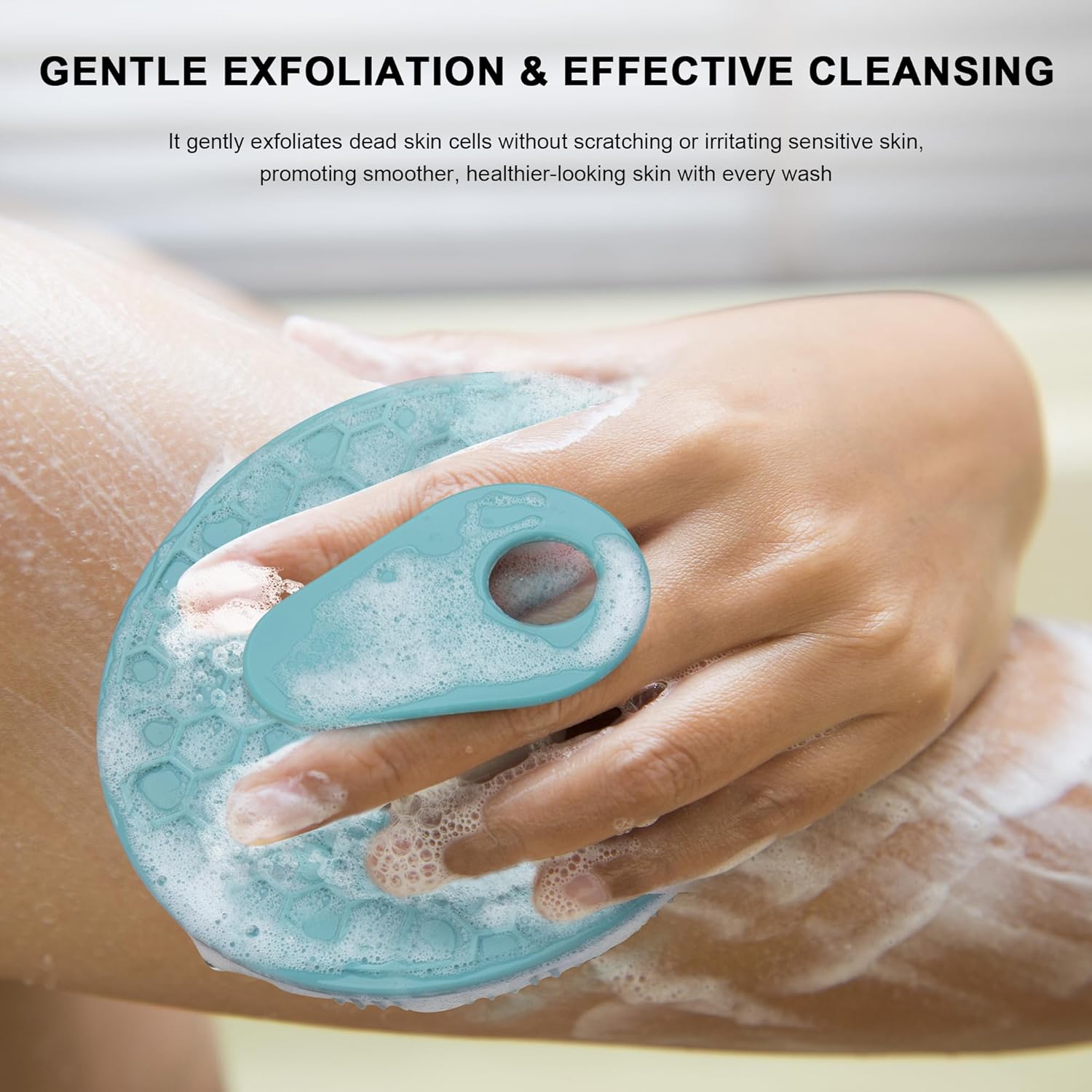 INNERNEED Food-Grade Soft Silicone Body Scrubber Shower Brush Handheld Cleansing Skin Brush,