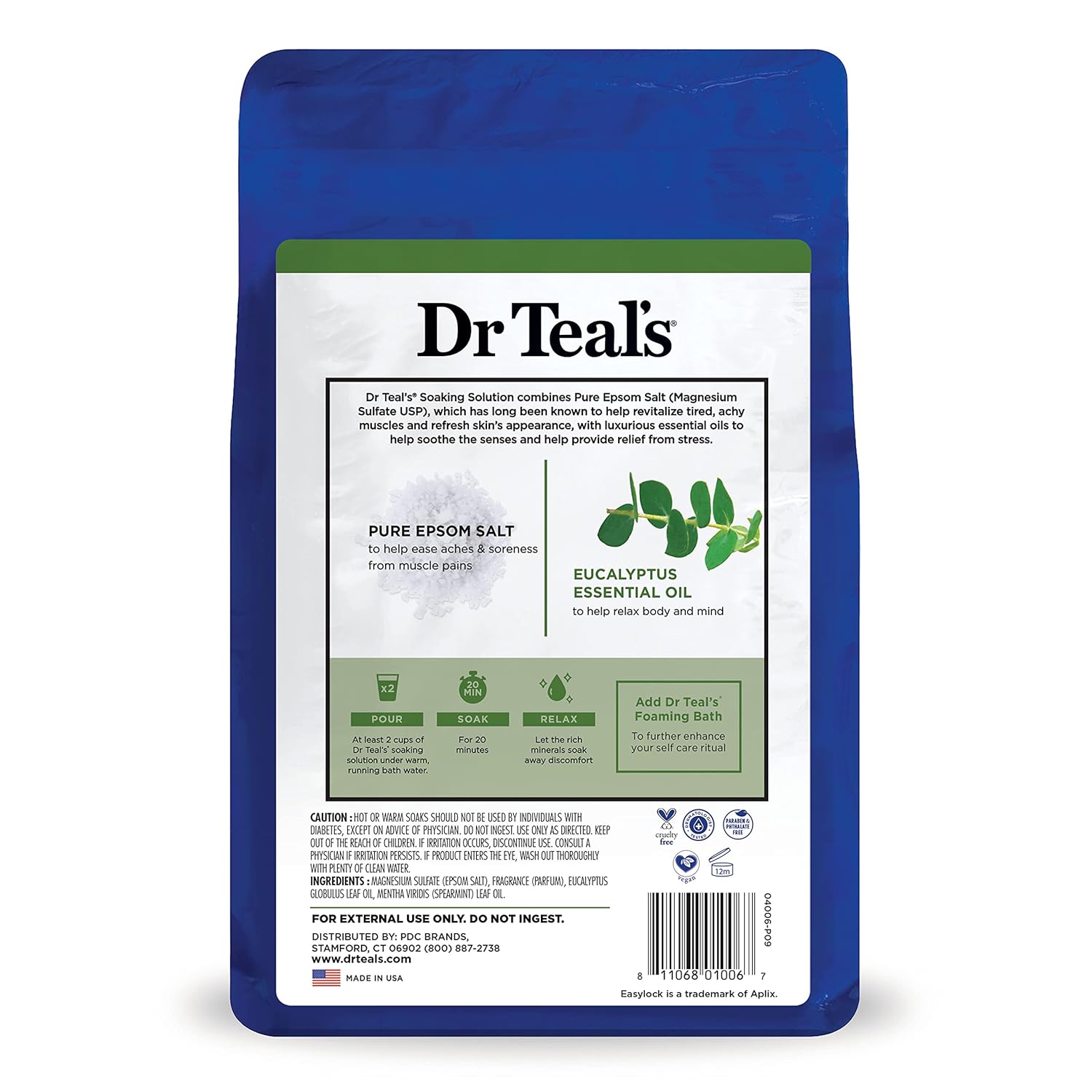 Dr Teal's Epsom Salt Magnesium Soak, Soothe & Sleep with Lavender,
