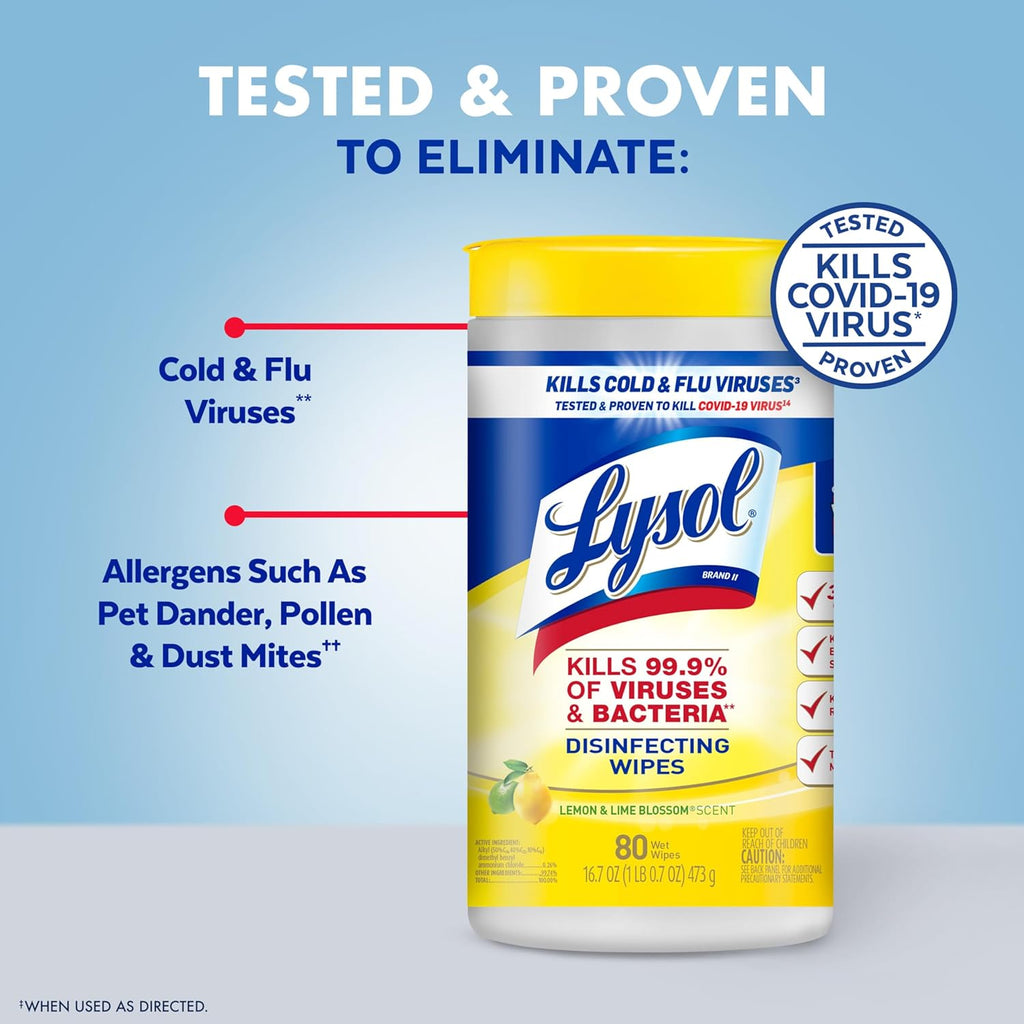 Lysol Disinfecting Wipes Bundle, Home Apartment Dorm Room Essentials and Cleaning Supplies,