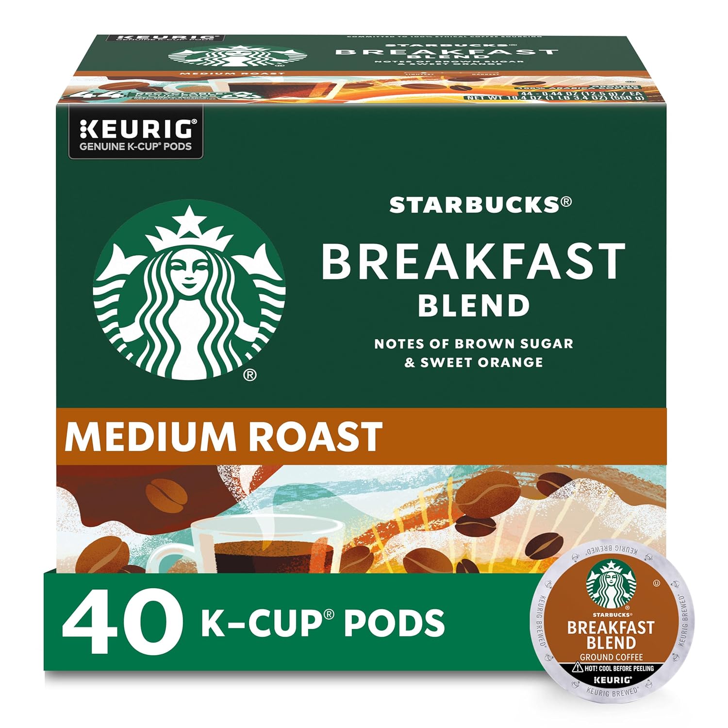Starbucks K-Cup Coffee Pods, Medium Roast Coffee, Pike Place Roast for Keurig Brewers,