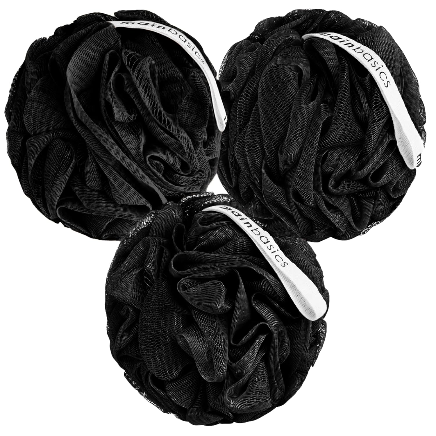 MainBasics Bath Shower Loofah Sponge Pouf Body Scrubber Exfoliator Body Wash Sponge