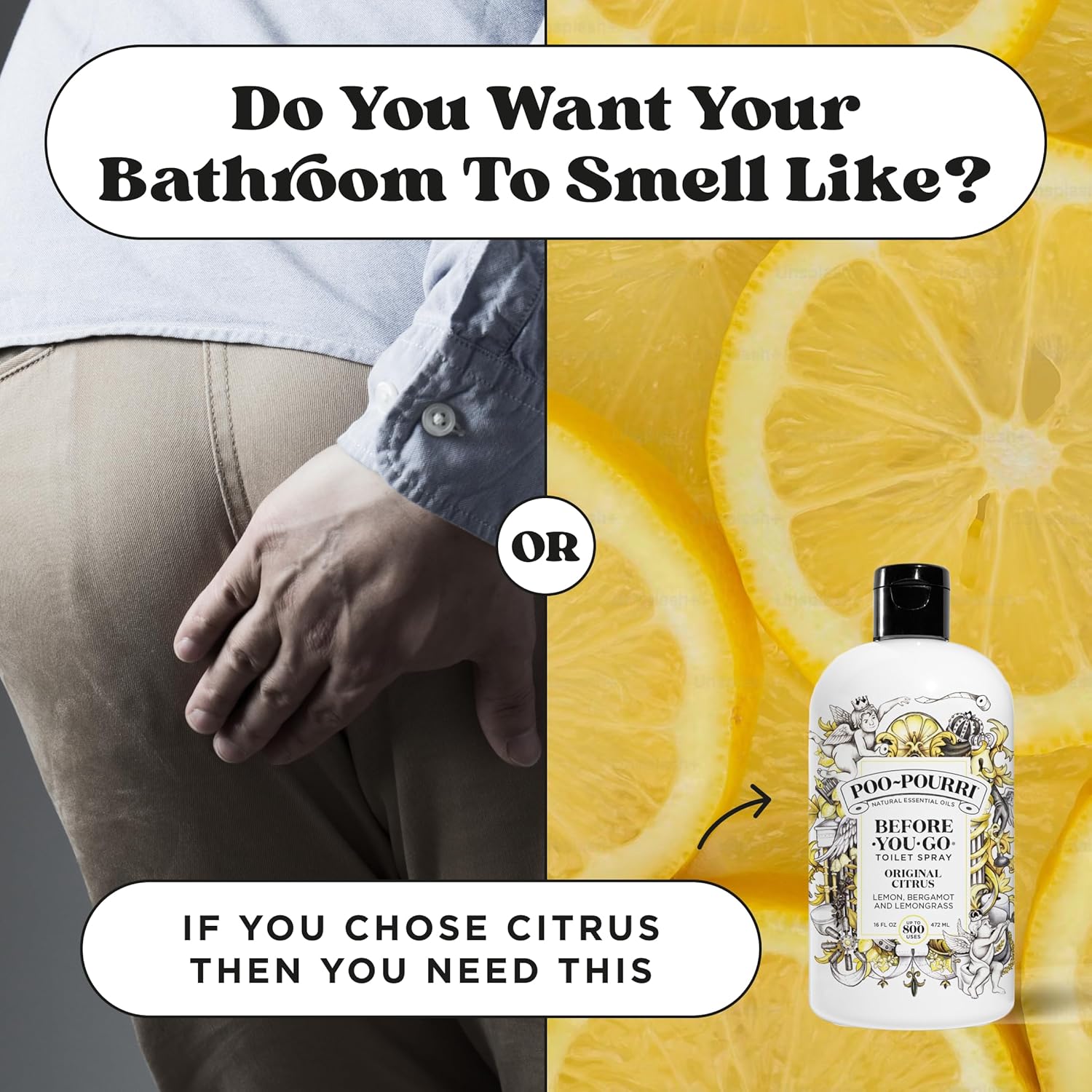 Poo-Pourri Before-You-Go Toilet Spray, Original Citrus, 2 Fl Oz - Lemon, Bergamot and Lemongrass