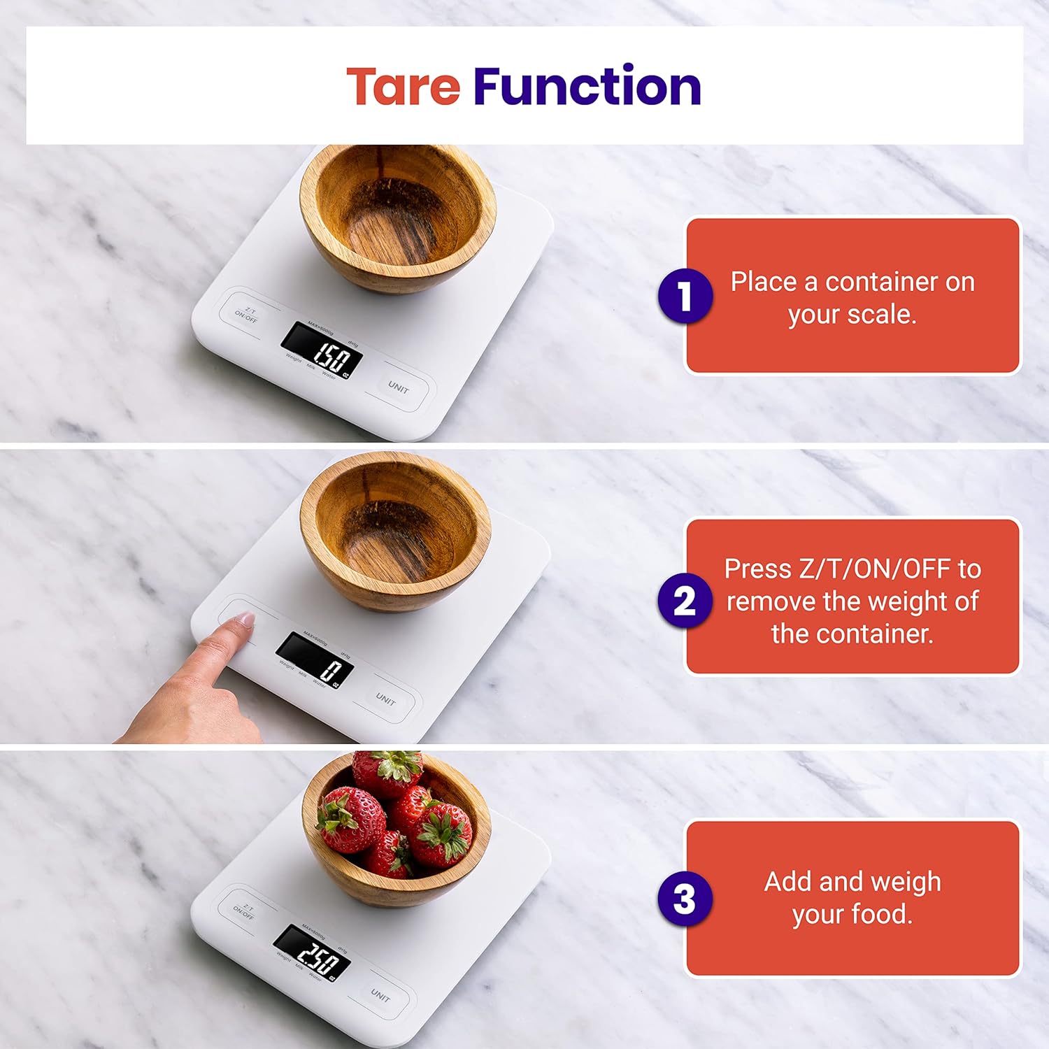 Etekcity Food Kitchen Scale, Digital Grams and Ounces for Weight Loss,