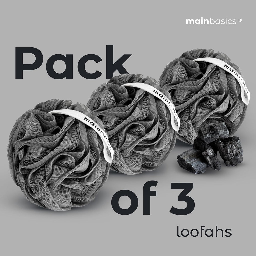 MainBasics Bath Shower Loofah Sponge Pouf Body Scrubber Exfoliator Body Wash Sponge