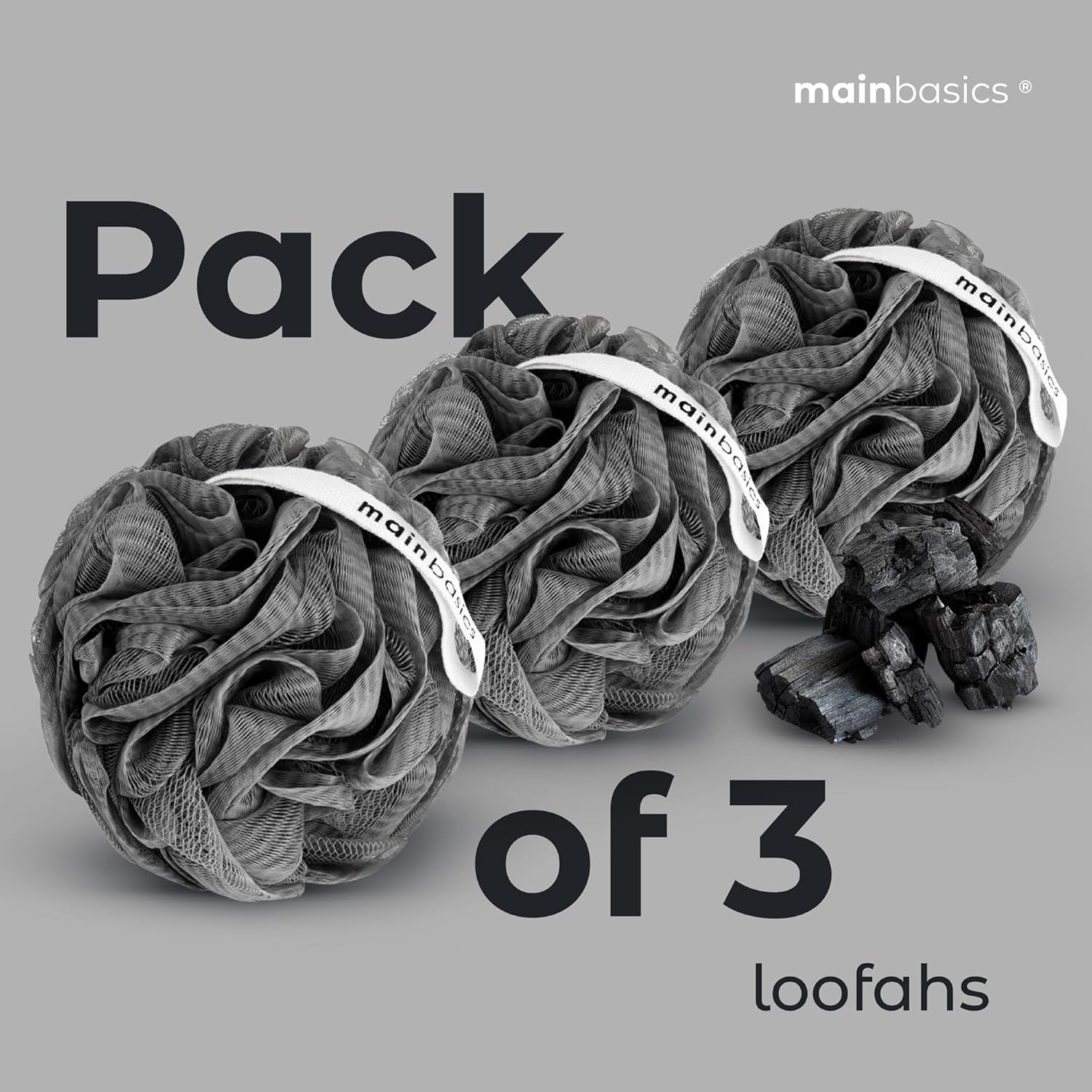 MainBasics Bath Shower Loofah Sponge Pouf Body Scrubber Exfoliator Body Wash Sponge