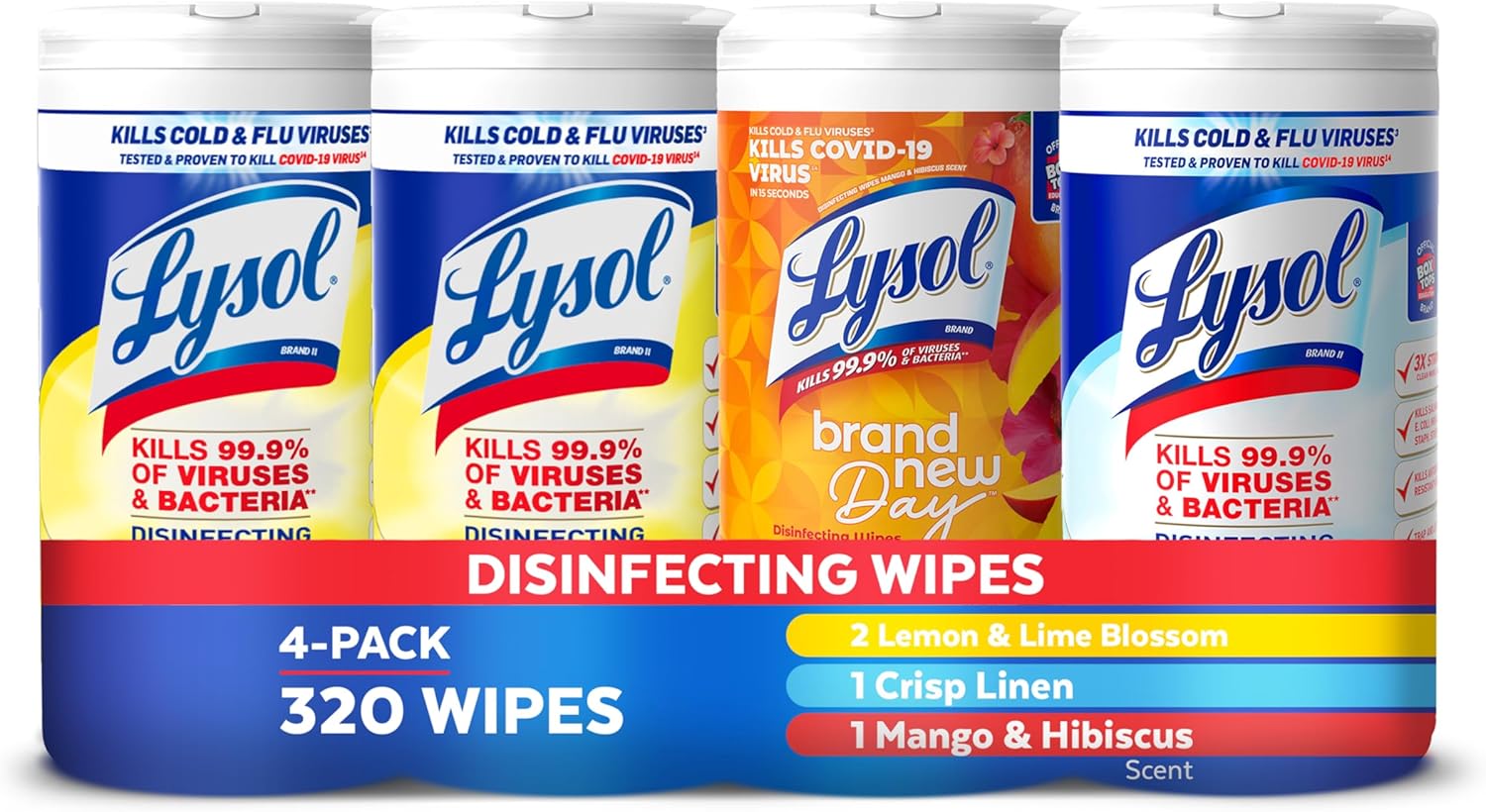 Lysol Disinfecting Wipes Bundle, Home Apartment Dorm Room Essentials and Cleaning Supplies,