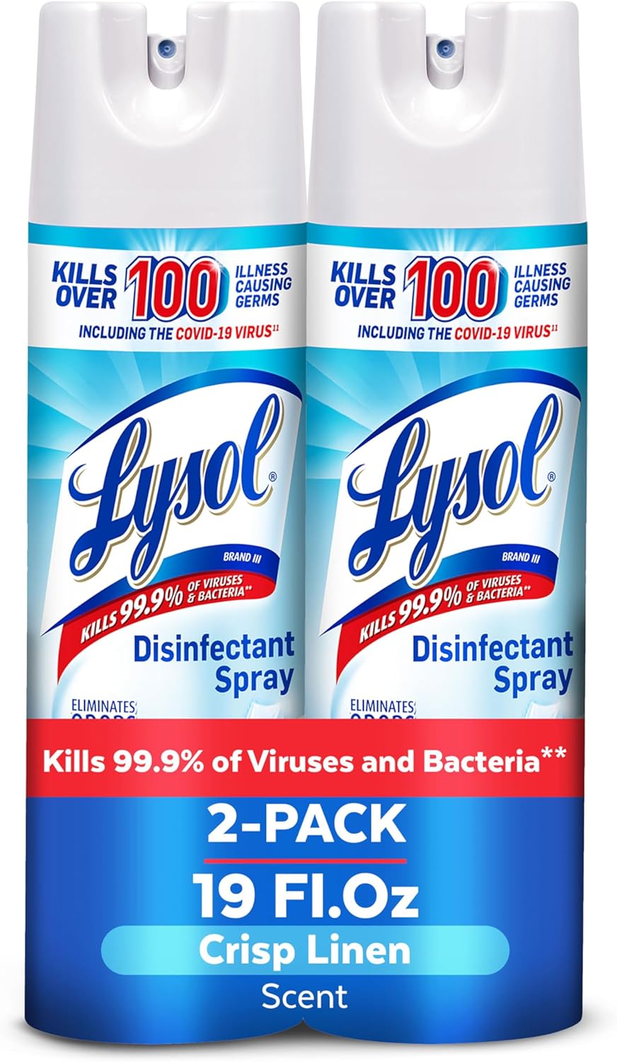 Lysol Disinfectant Spray, Household Essential Cleaning Supplies, Multi-Purpose Room Spray, A