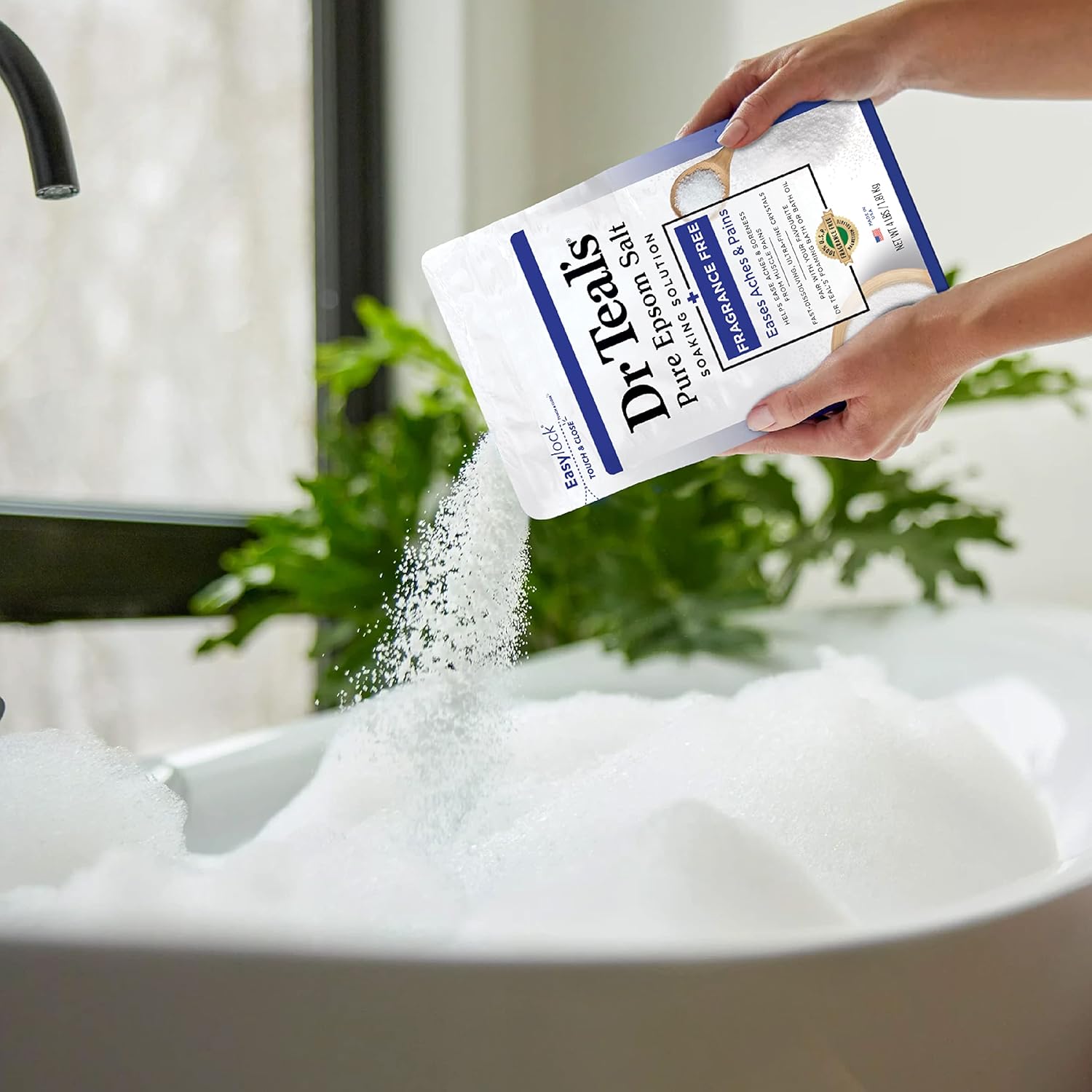 Dr Teal's Epsom Salt Magnesium Soak, Fragrance Free,