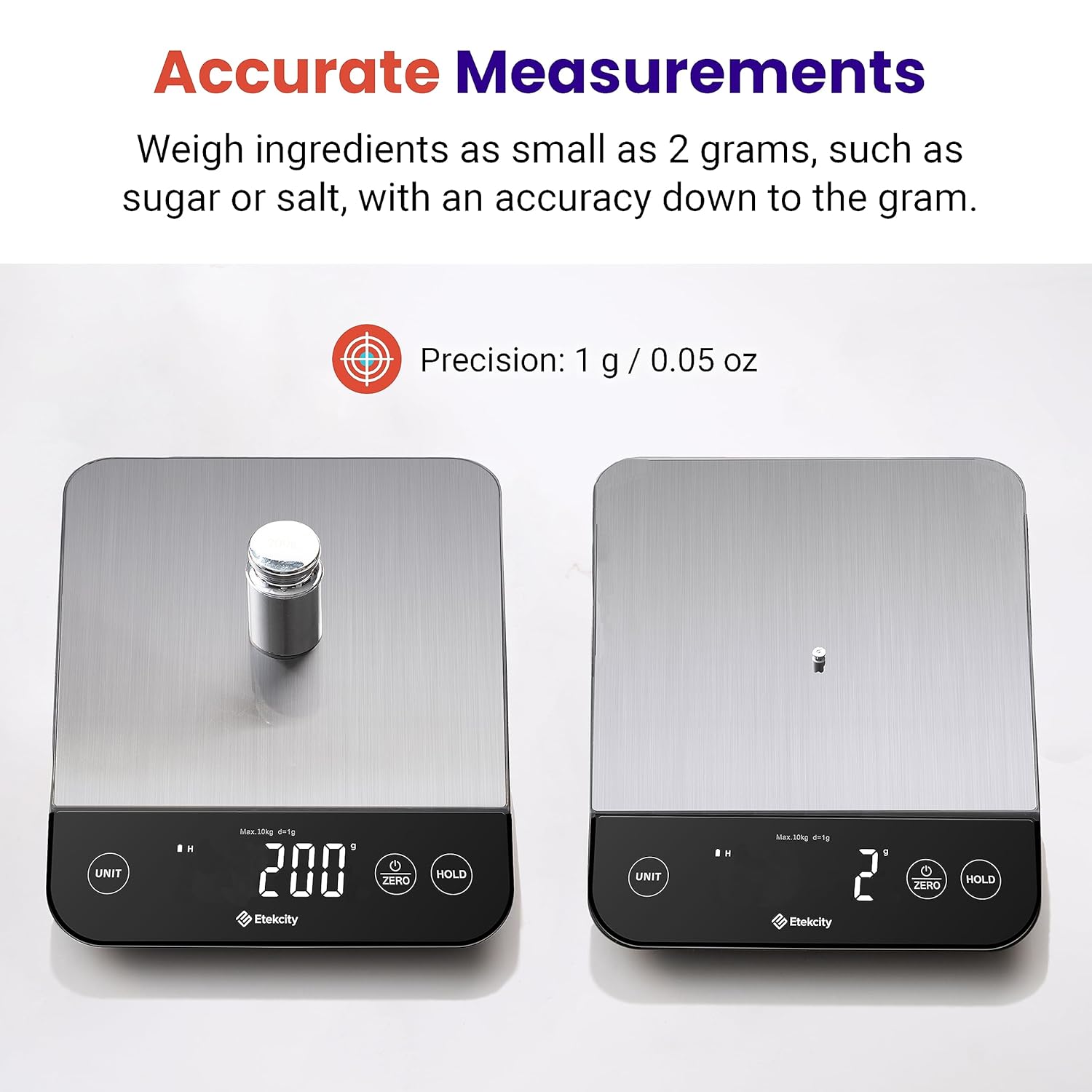 Etekcity Food Kitchen Scale, Digital Grams and Ounces for Weight Loss,