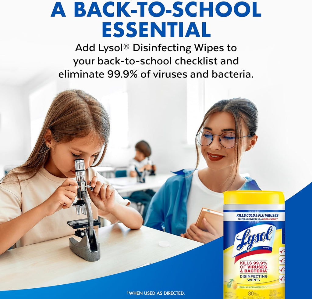 Lysol Disinfecting Wipes Bundle, Home Apartment Dorm Room Essentials and Cleaning Supplies,