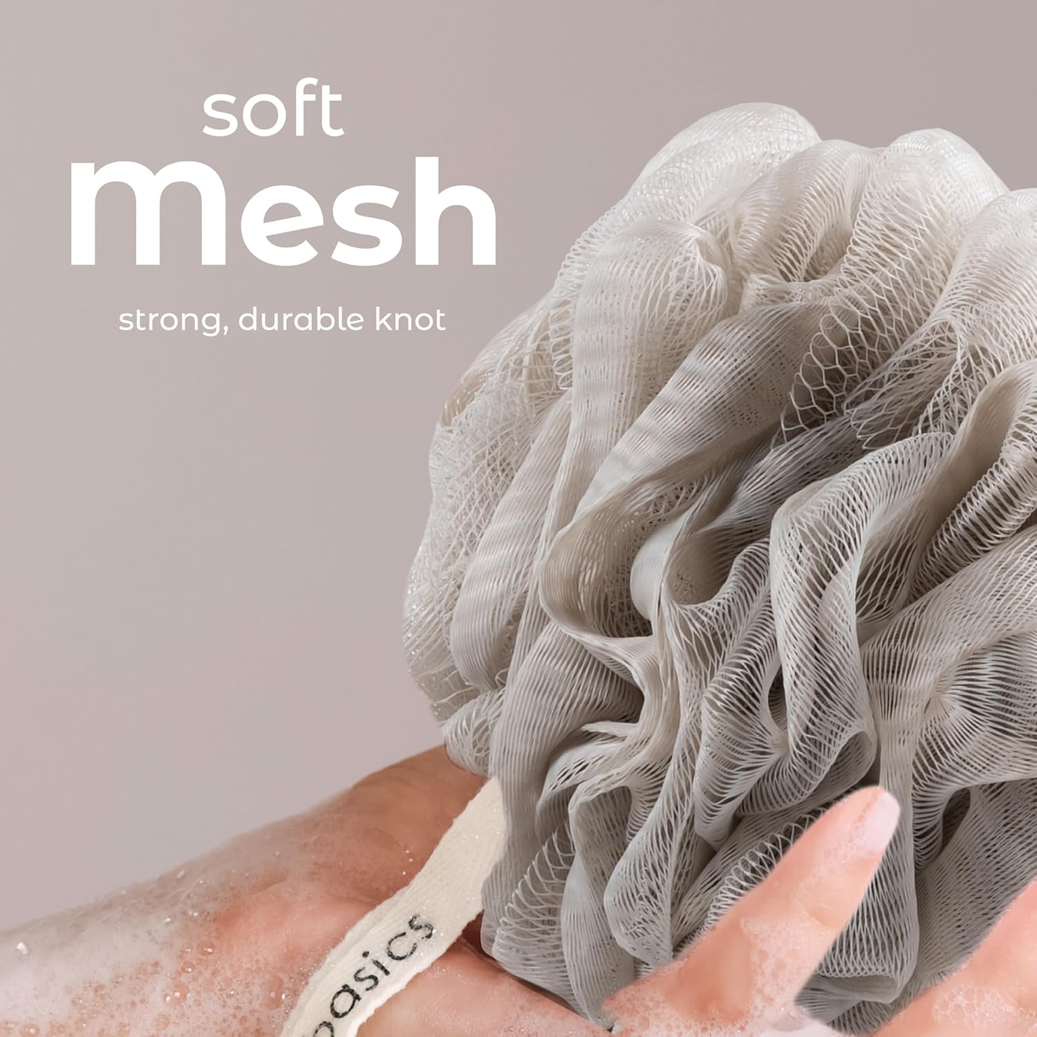 MainBasics Bath Shower Loofah Sponge Pouf Body Scrubber Exfoliator Body Wash Sponge