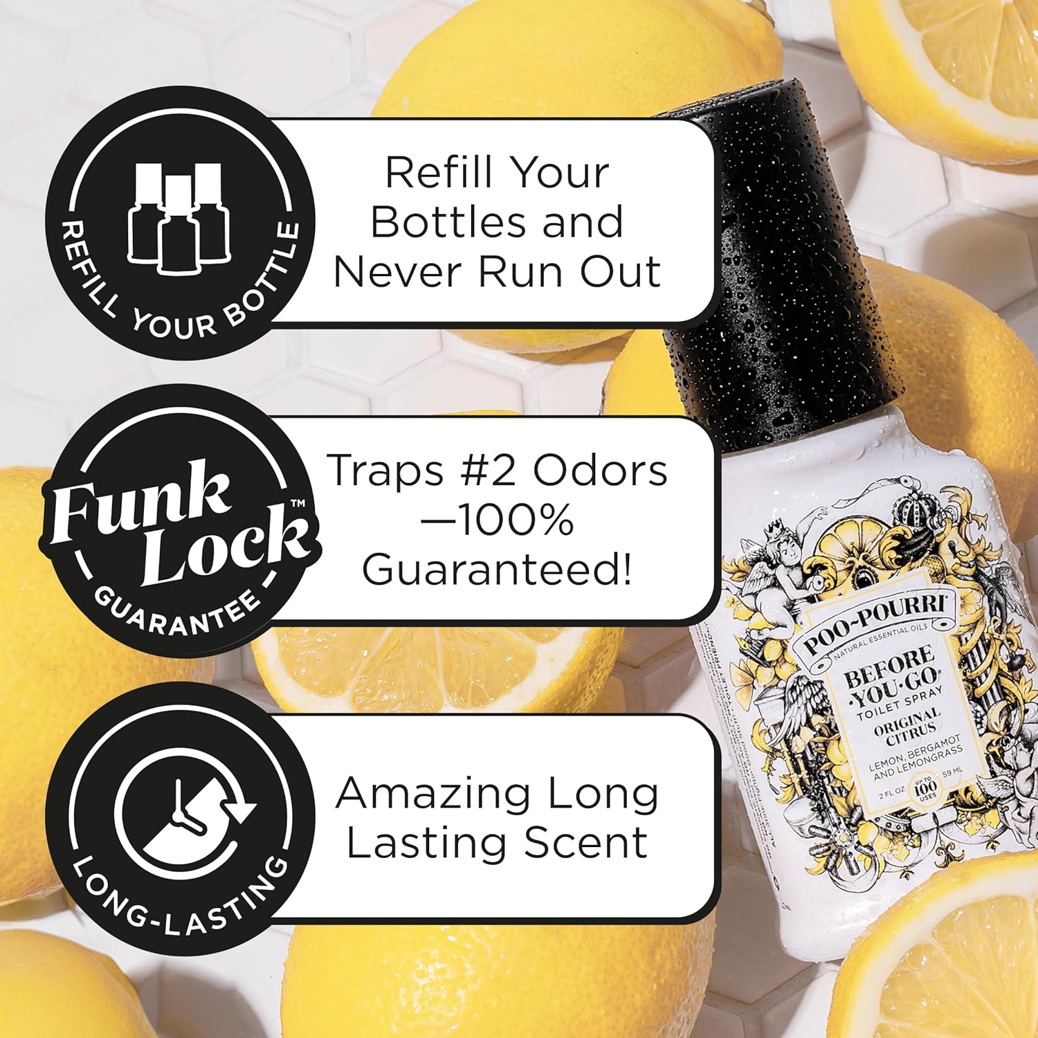 Poo-Pourri Before-You-Go Toilet Spray, Original Citrus, 2 Fl Oz - Lemon, Bergamot and Lemongrass