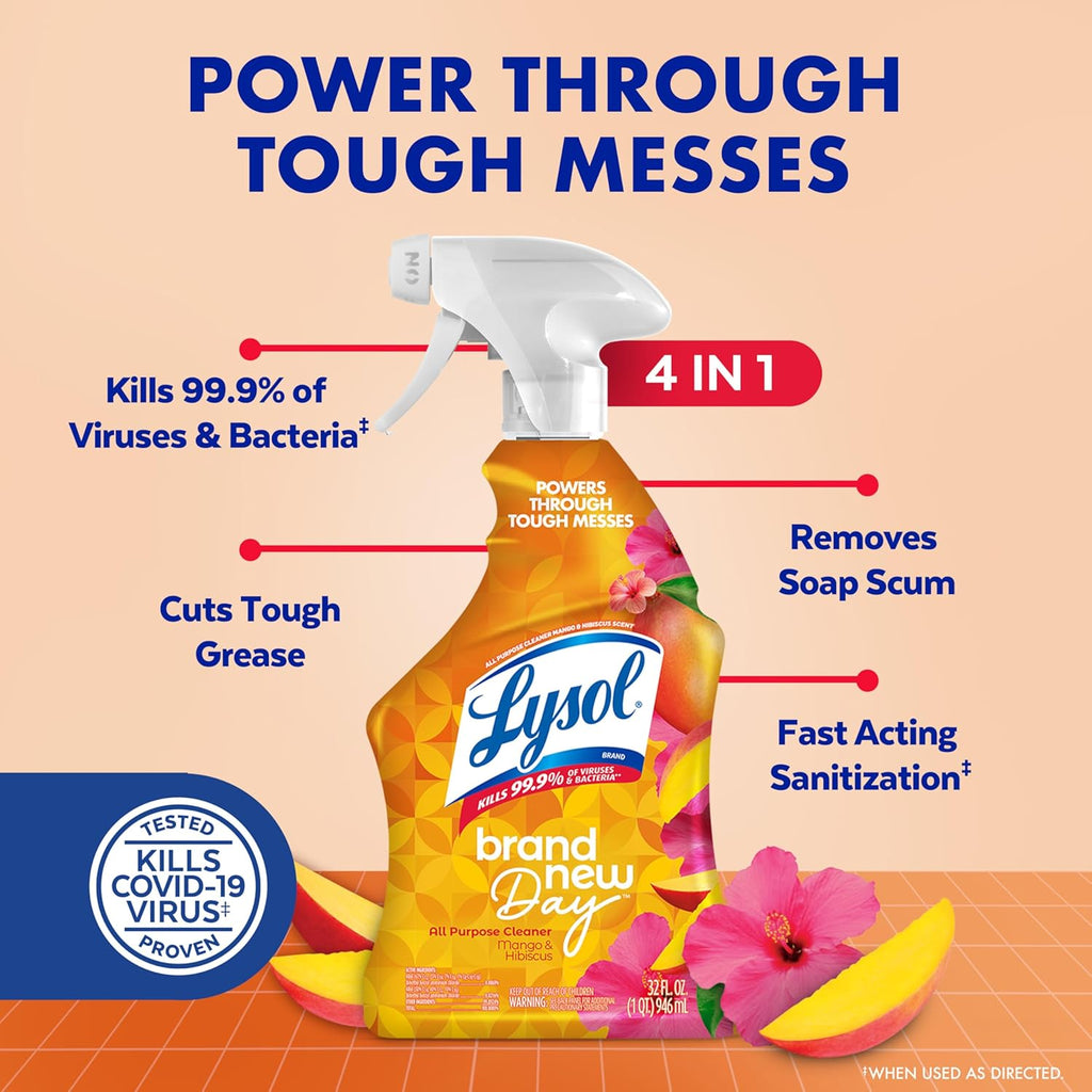 Lysol All Purpose Cleaner Spray, Multi-Purpose Disinfecting Spray, Kitchen & Bathroom Cleaner,