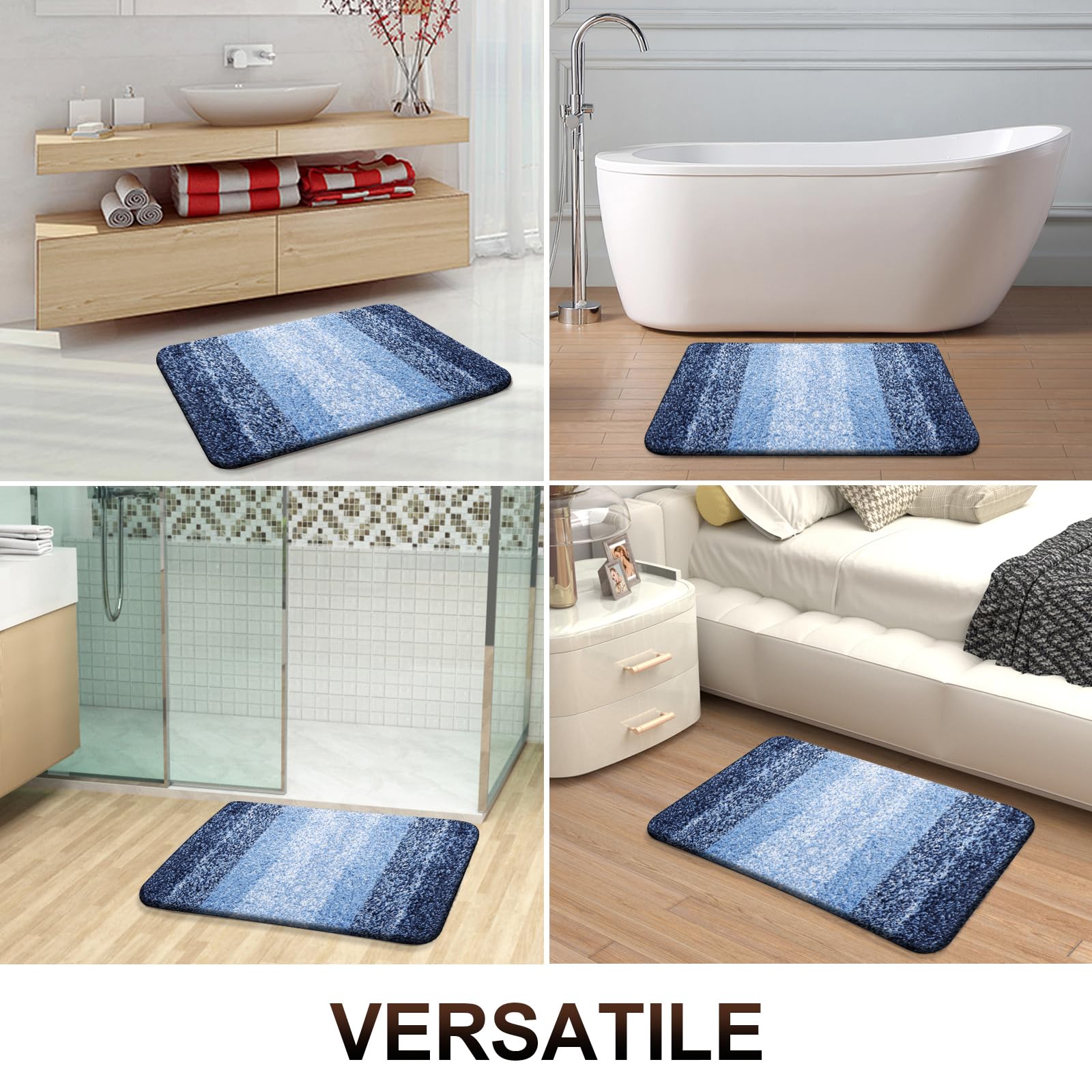 OLANLY Bathroom Rugs Mat 30x20, Extra Soft Absorbent Microfiber Bath Rugs, Rubber Backing, Quick Dry, Machine Washable Bath Mats for Bathroom Floor, Tub and Shower, Home Decor Accessories, Grey
